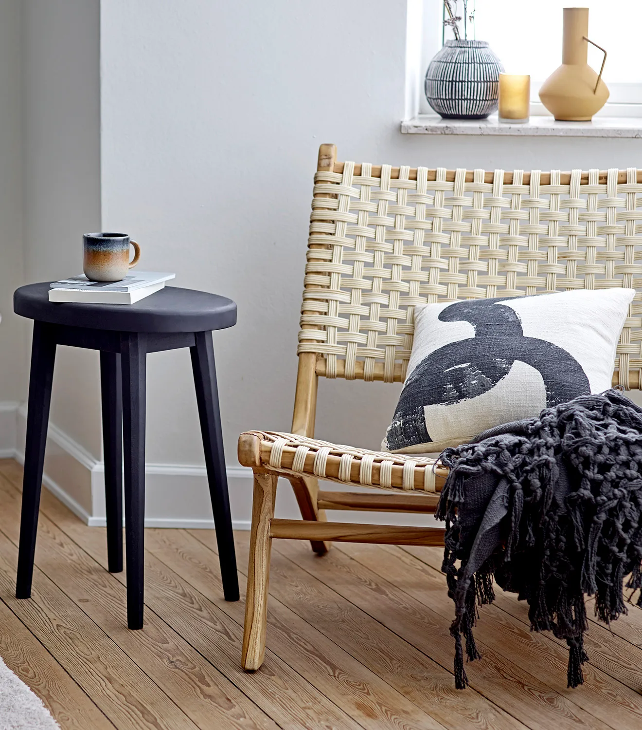 Bloomingville Metallvase mit Henkel 21cm, Gelb Bloomingville