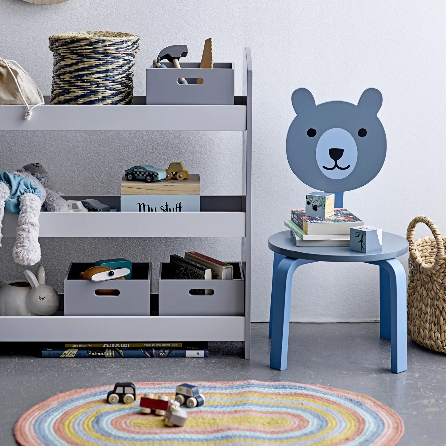 Bloomingville Teppich Regenbogen Jute, Multi Bloomingville