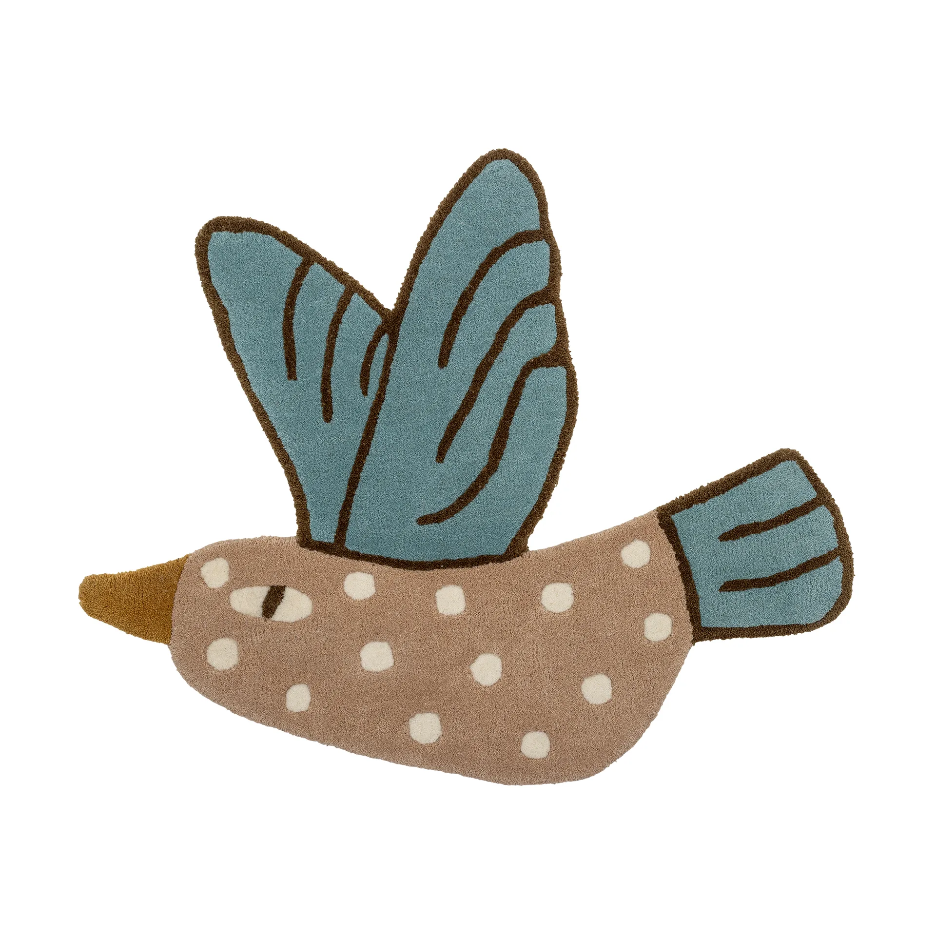 Blue Jay Teppich 70x84 cm, Blau-Braun Bloomingville