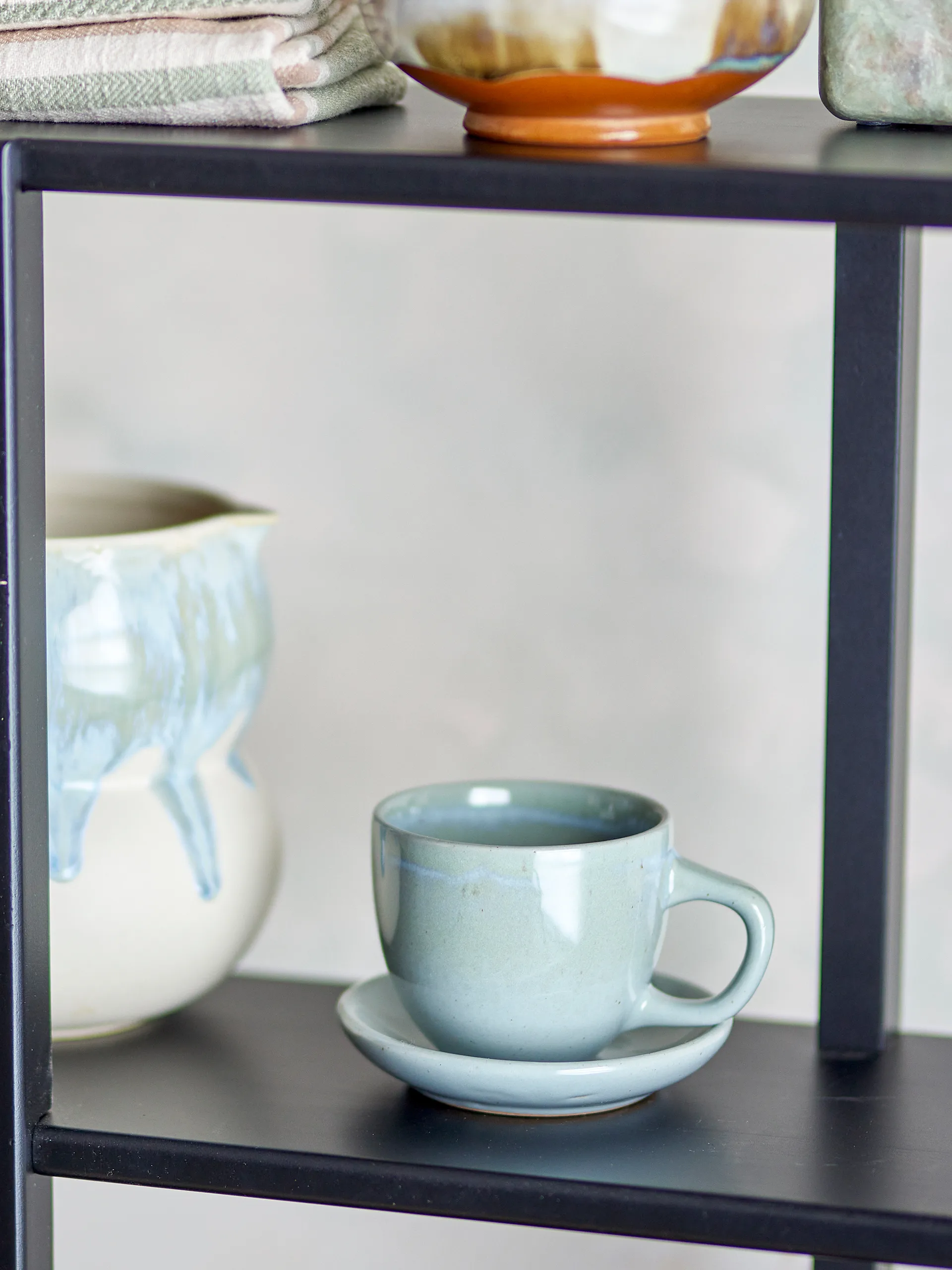 Brenta Tasse mit Untertasse 4-teilig, Blau Bloomingville