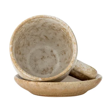 Brenta Tasse mit Untertasse 4-teilig - Natur - Bloomingville