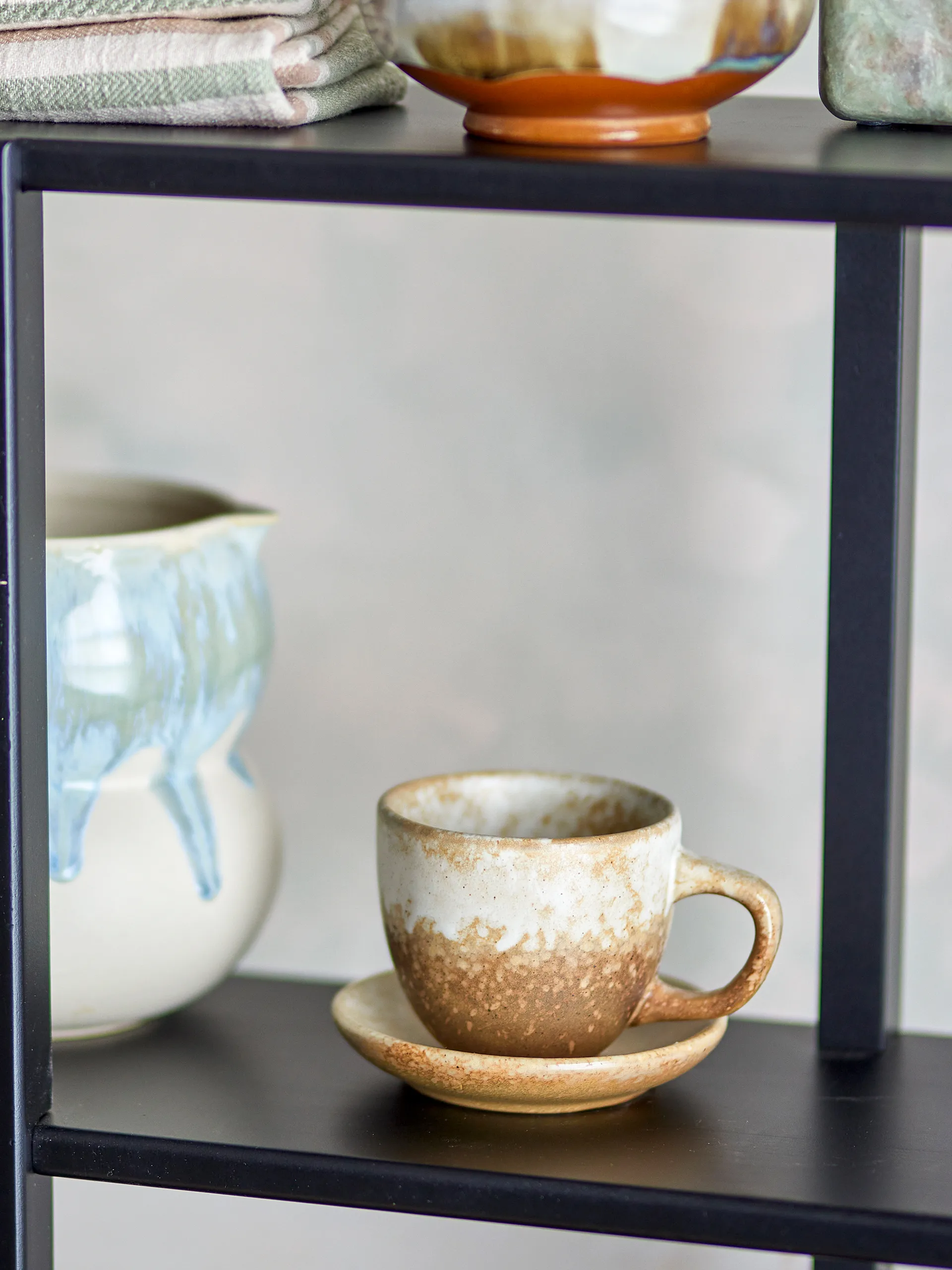 Brenta Tasse mit Untertasse 4-teilig, Natur Bloomingville