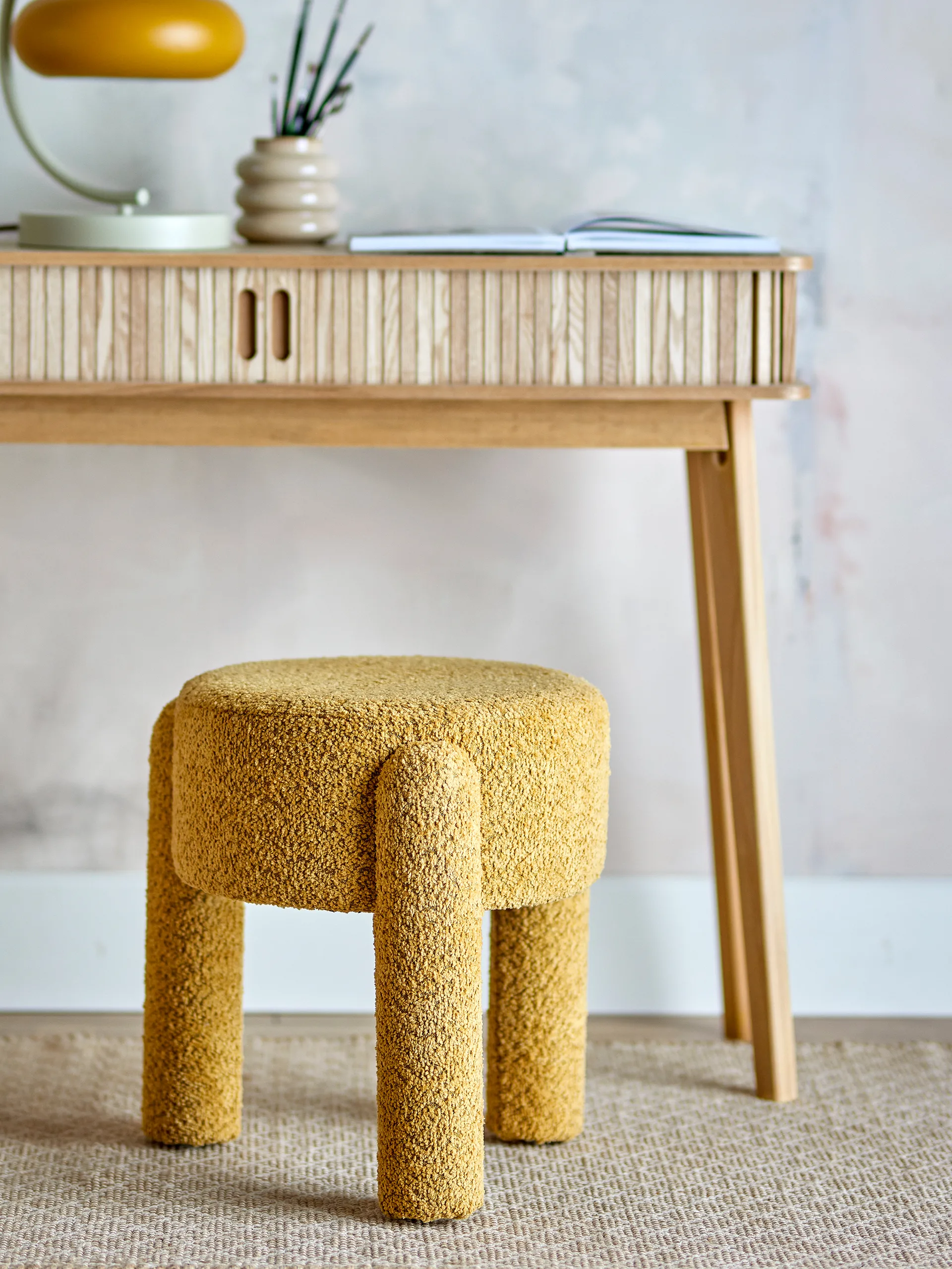 Bruno runder Hocker Ø42 cm, Gelb Bloomingville