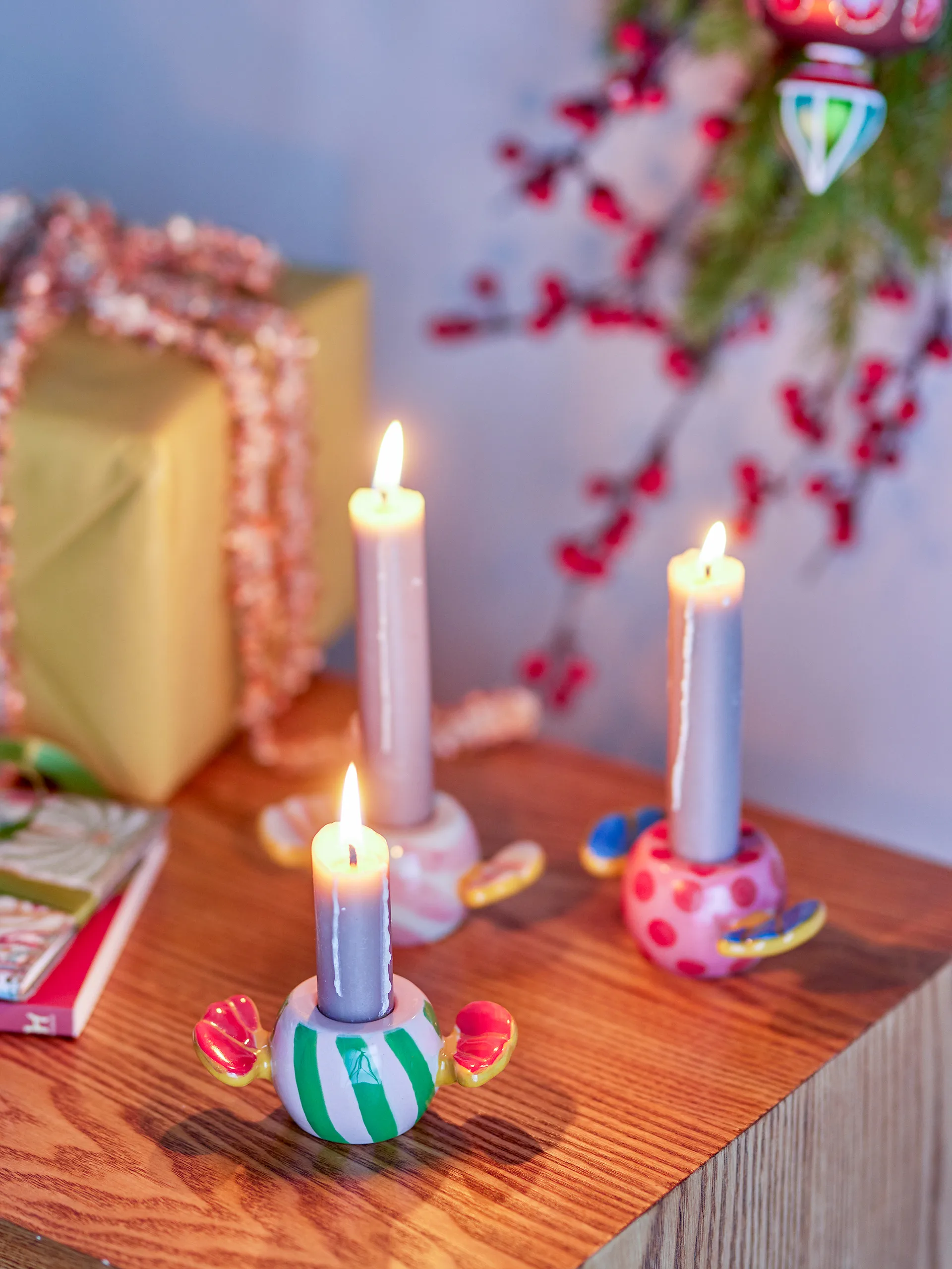 Caramella Kerzenhalter 3-teilig, Rosa Bloomingville