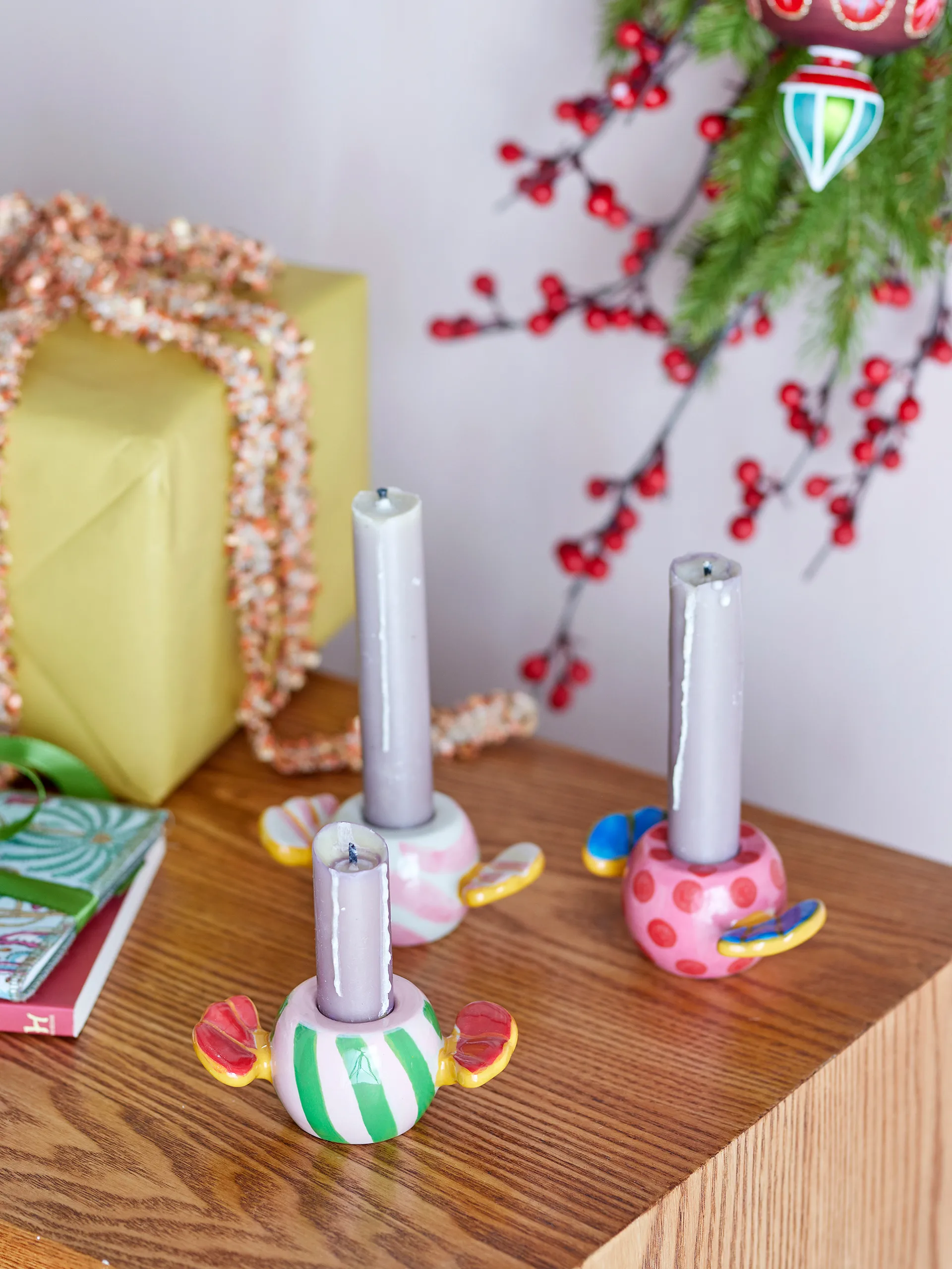 Caramella Kerzenhalter 3-teilig, Rosa Bloomingville