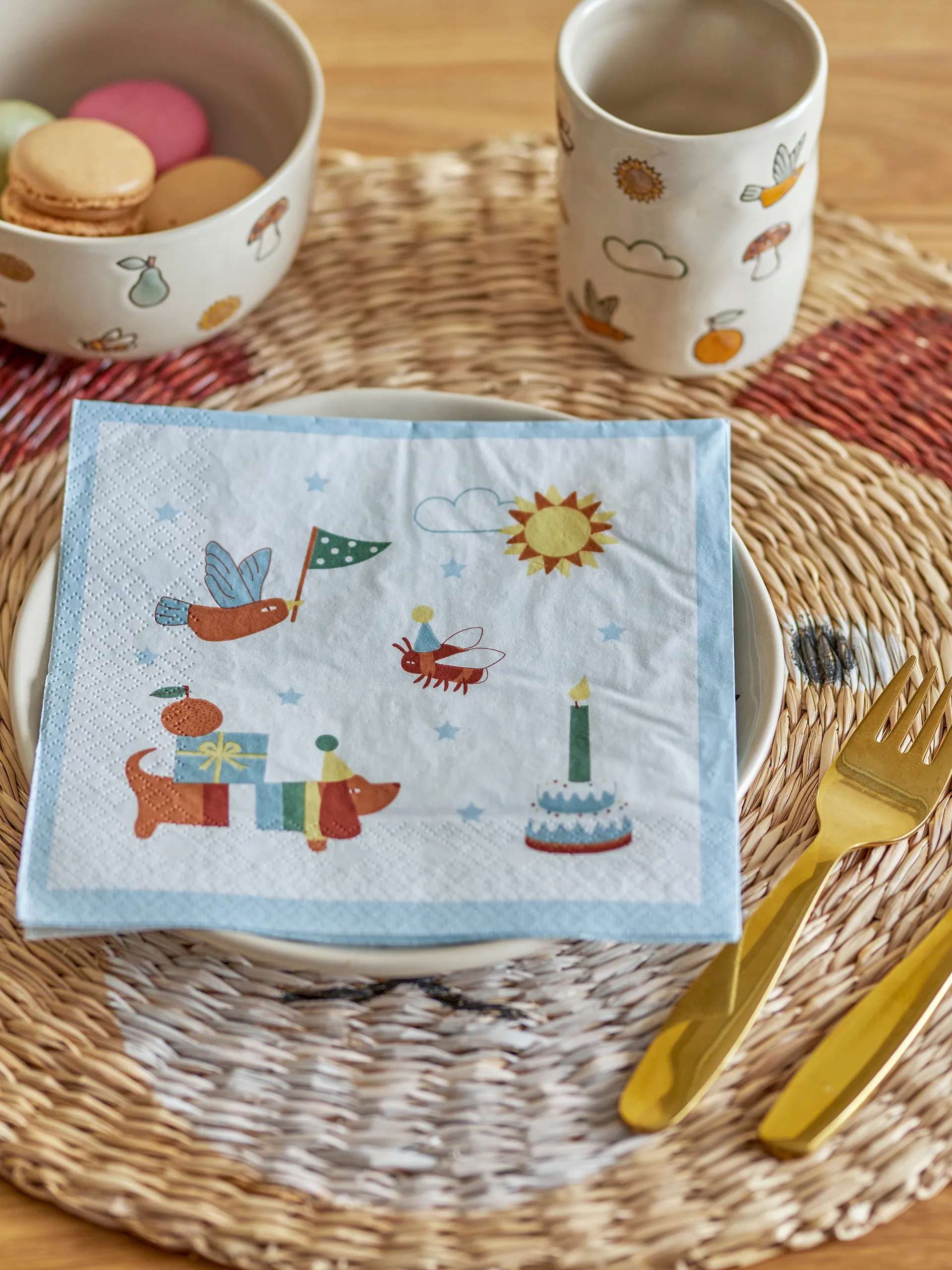 Charlie Serviette 33x33 cm 20er Pack, Blue Bloomingville