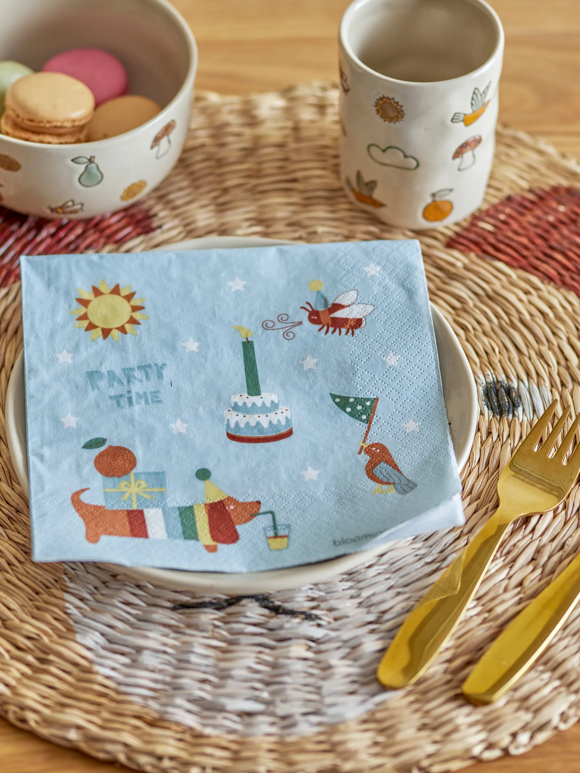 Charlie Serviette 33x33 cm 20er Pack, Blue Bloomingville