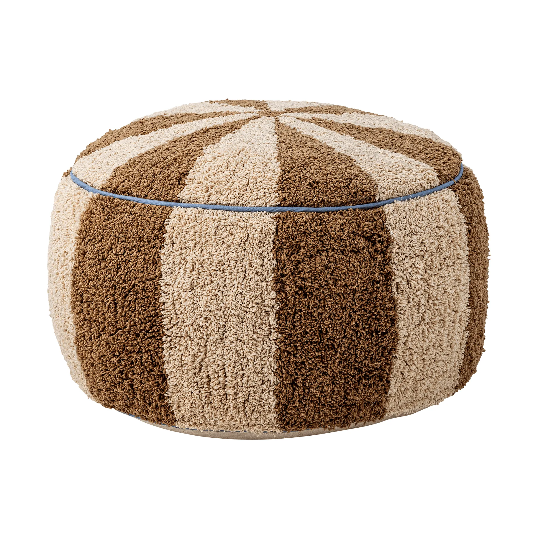 Charoline Pouf Ø44cm, Braun-Weiß-Blau Bloomingville