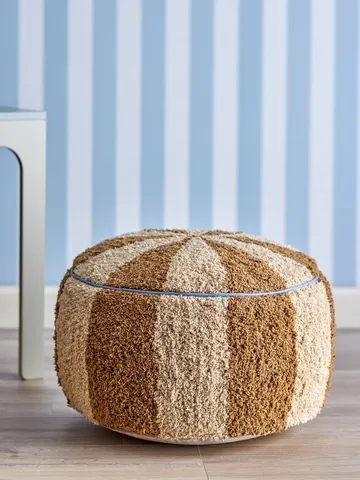 Charoline Pouf Ø44cm - Braun-Weiß-Blau - Bloomingville