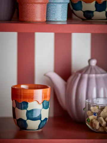 Check Tasse 4-teilig - Blau - Bloomingville