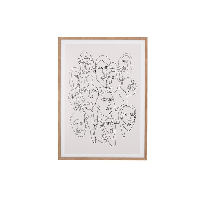 Chichi Bild mit Gesicht Eichenrahmen, 52 x 72cm Bloomingville
