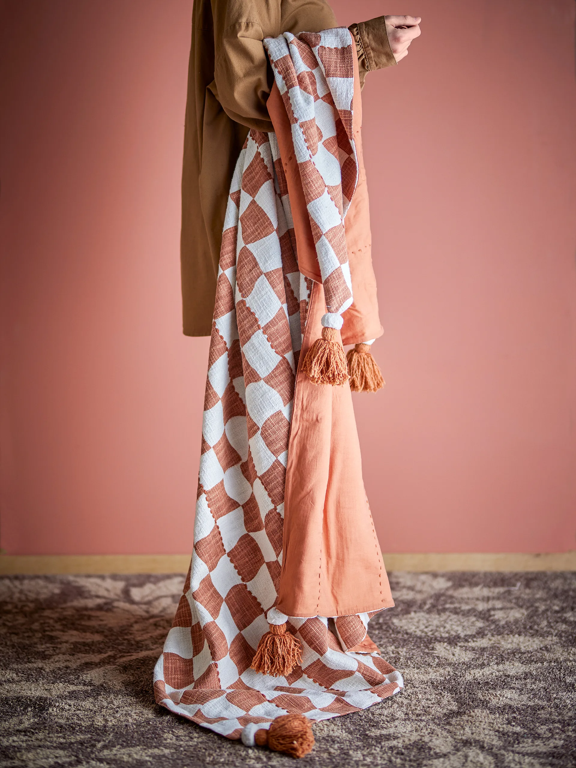 Chola Plaid Baumwolle 150x130 cm, Braun Bloomingville