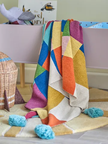 Colorine Baumwollplaid 160x130 cm - Blau - Bloomingville