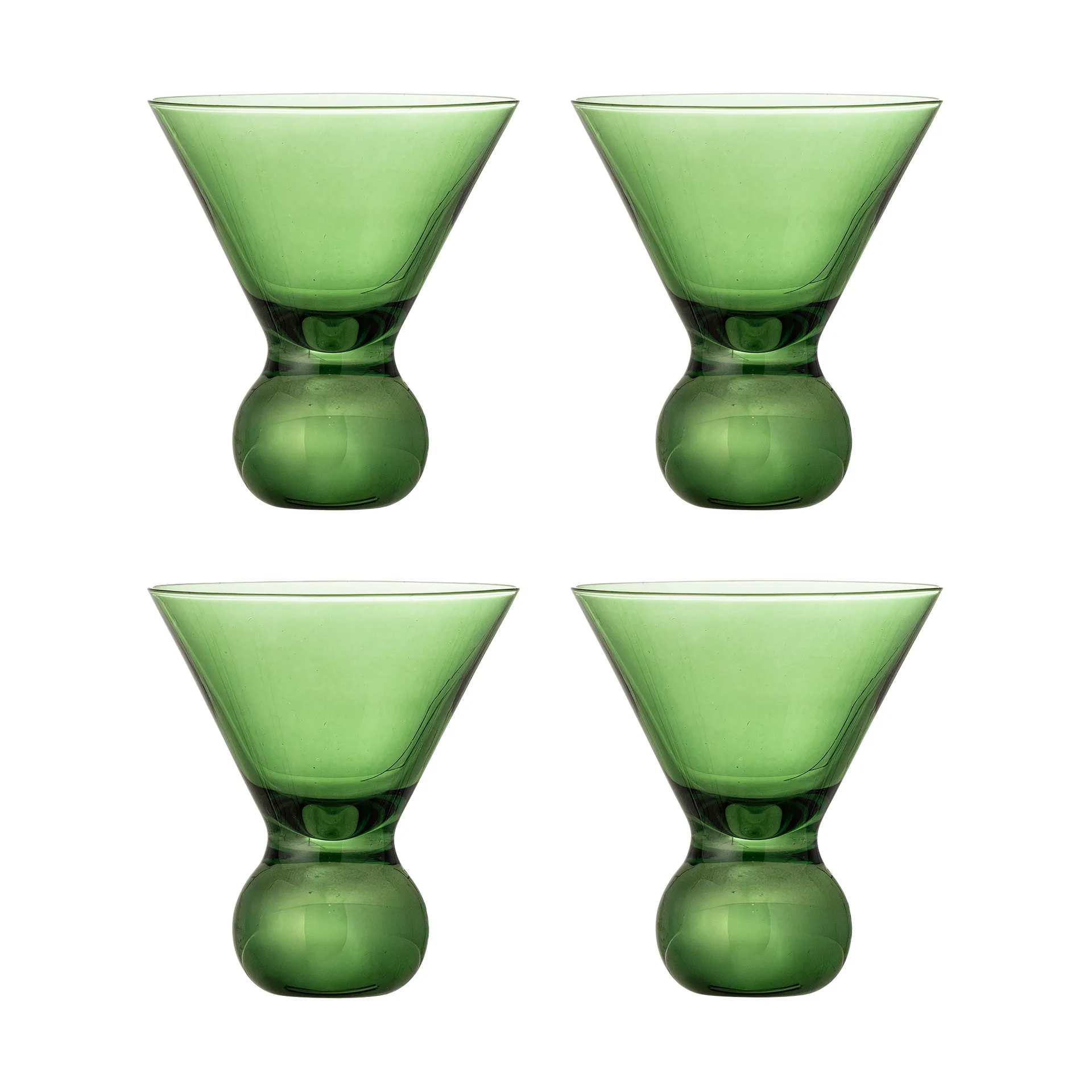 Corliss Cocktailglas 4-teilig, Grün Bloomingville