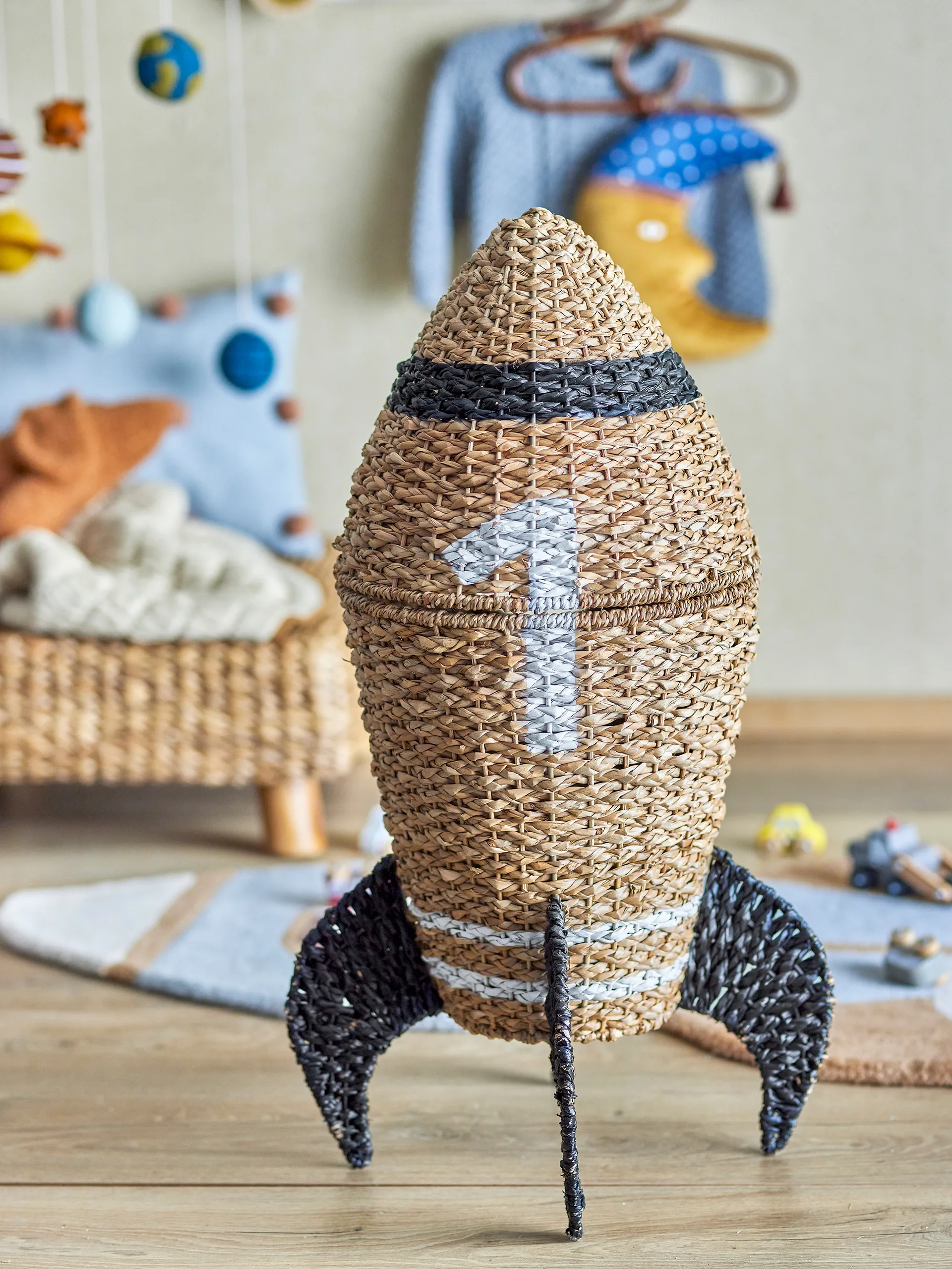 Cosmina Aufbewahrungskorb mit Deckel Ø40x68,5 cm, Natur Bloomingville