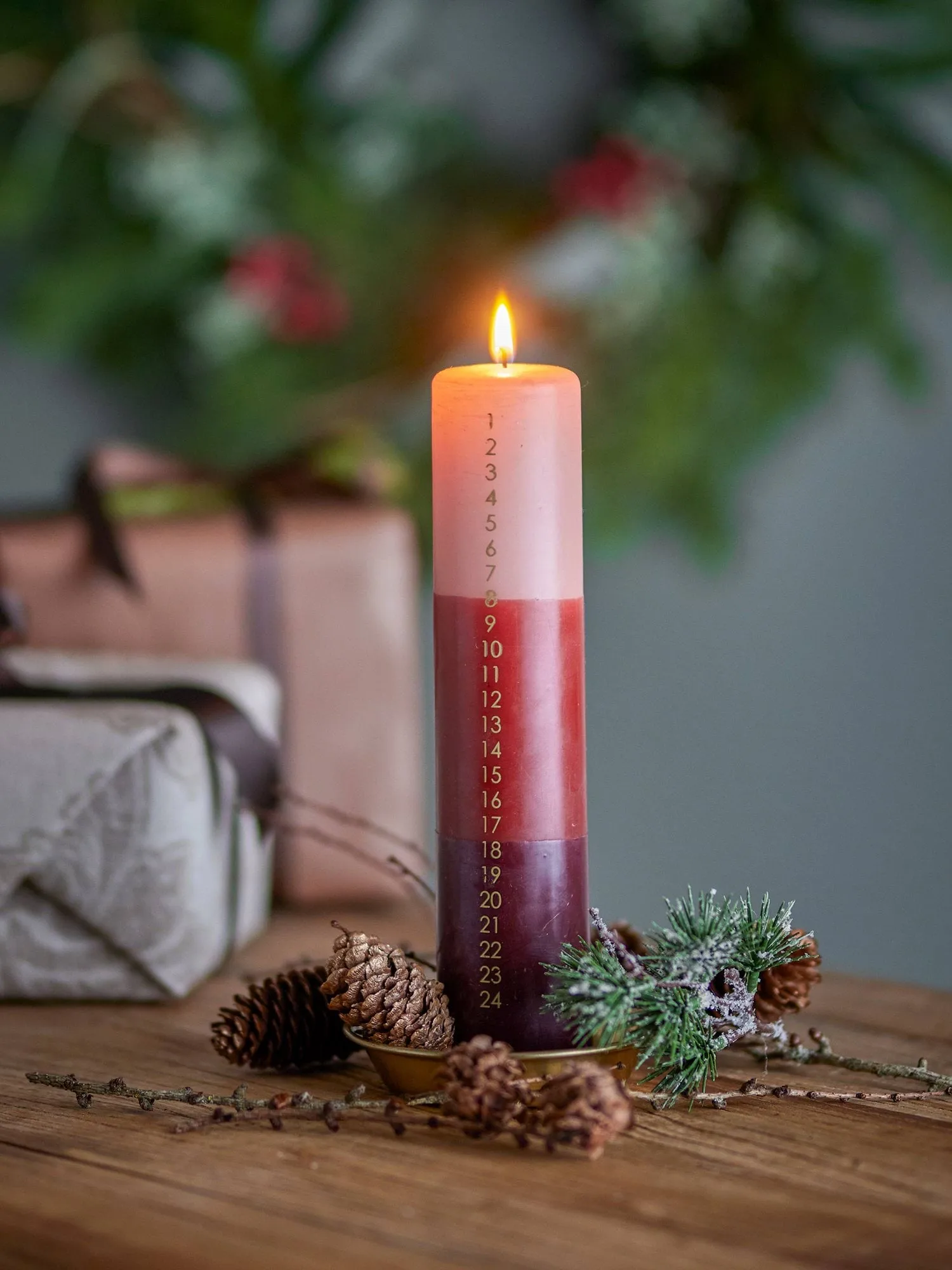 Dip-Dye Adventskerze, Multi, 25 cm Bloomingville