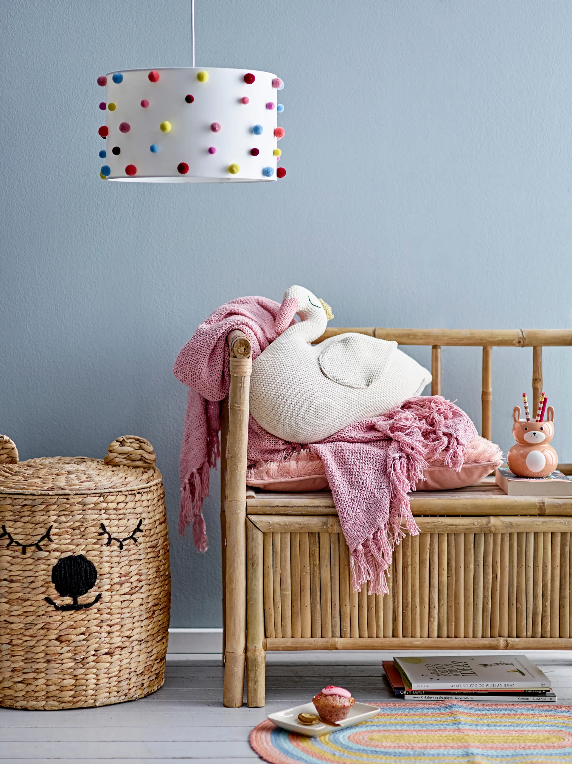 Dolma Aufbewahrungskorb mit Deckel Ø42x50 cm, Natur Bloomingville