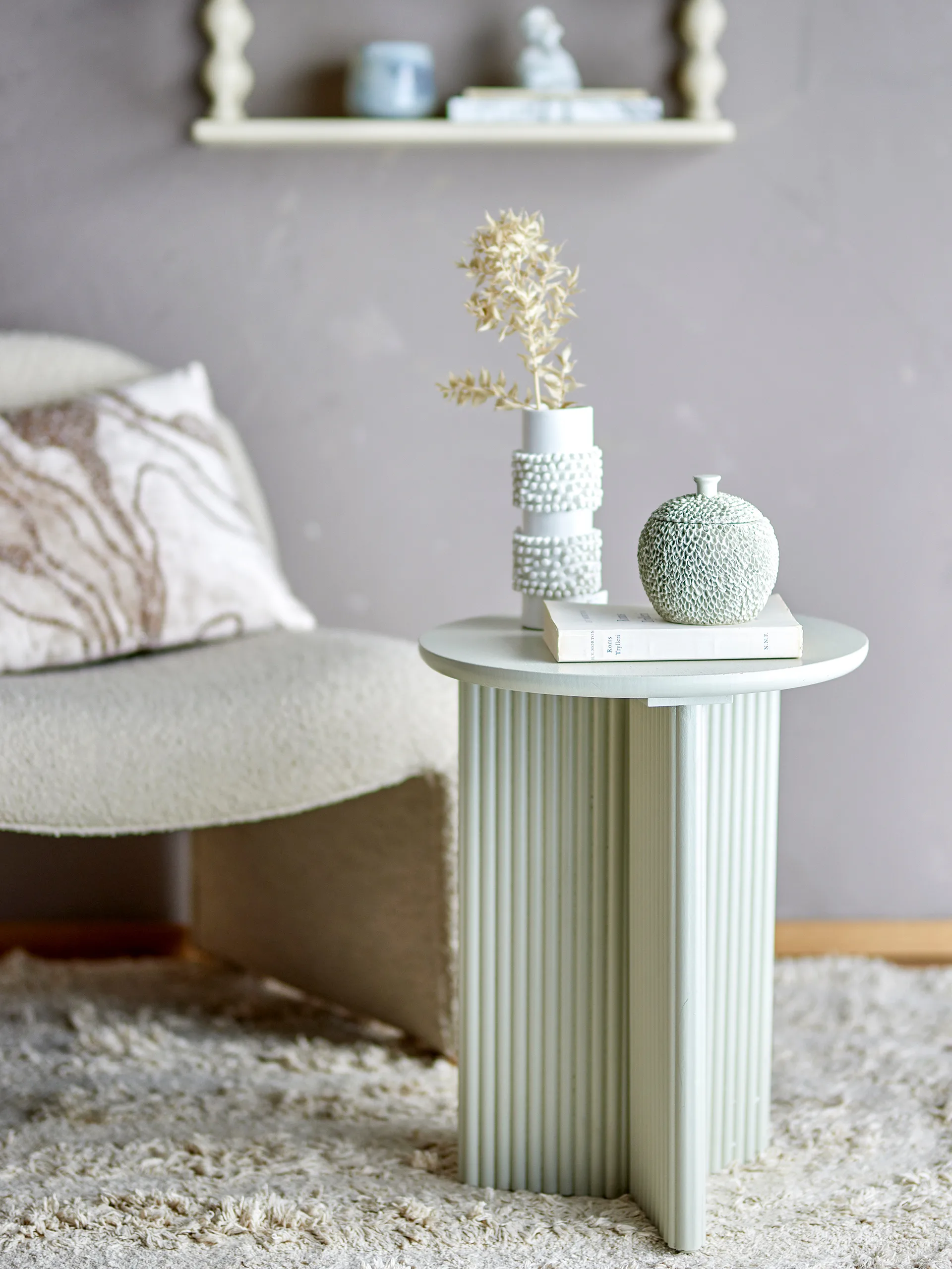 Edith Beistelltisch Ø40 cm, Weiß Bloomingville