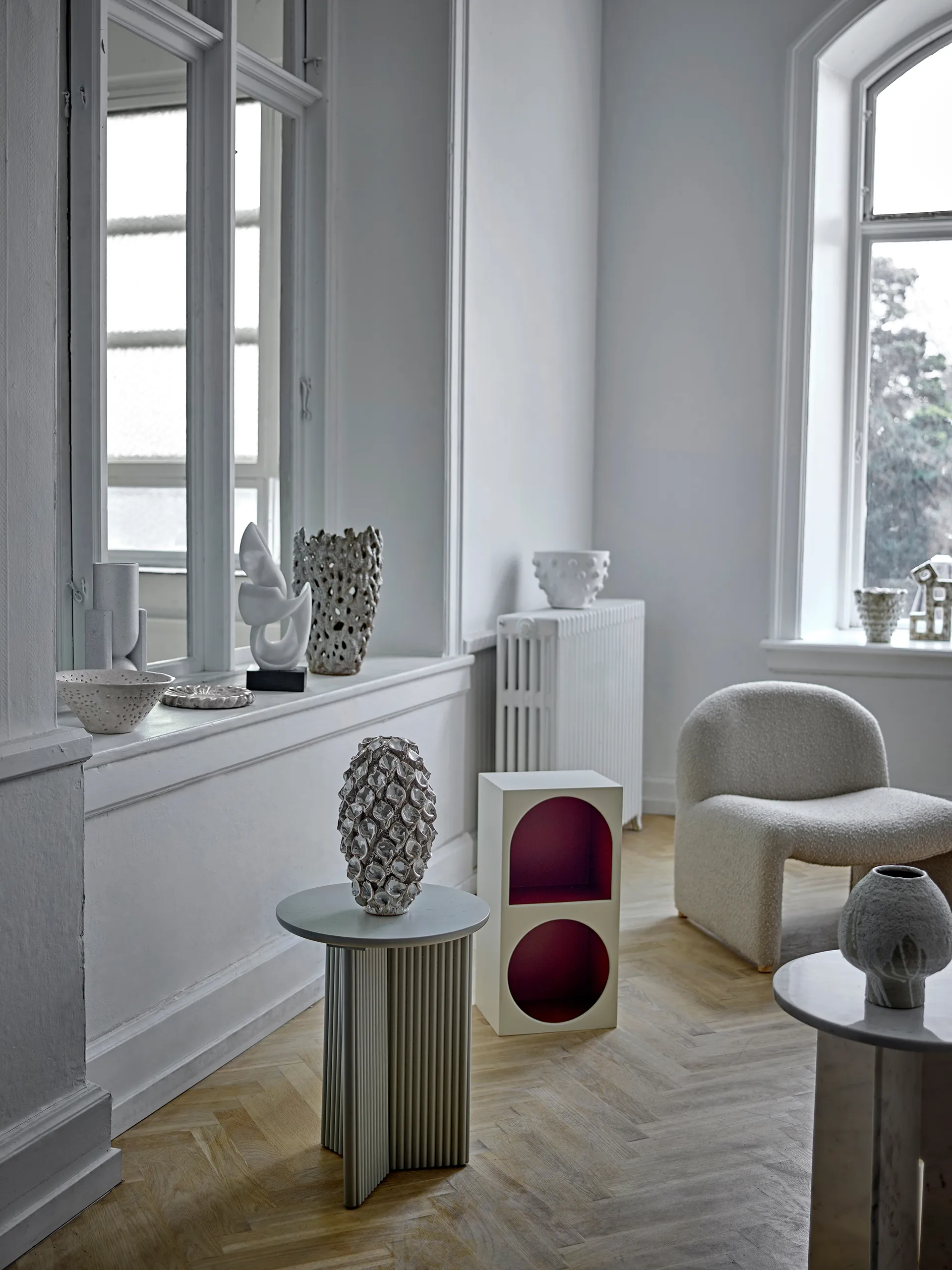 Edith Beistelltisch Ø40 cm, Weiß Bloomingville