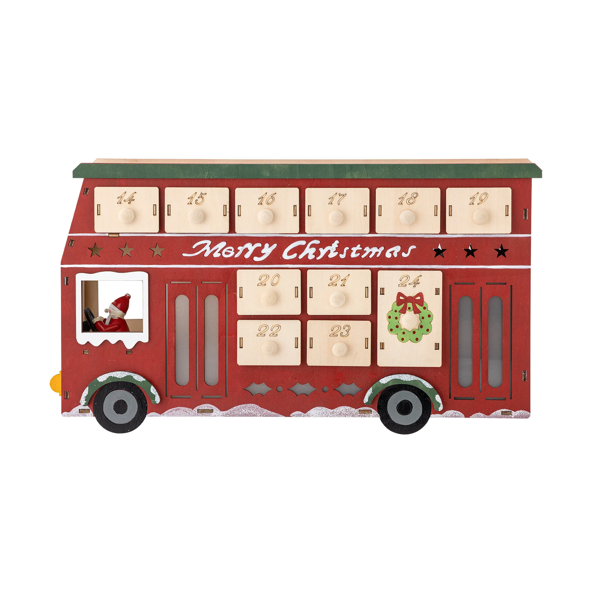 Edward Kalender mit Beleuchtung Bus, Rot Bloomingville