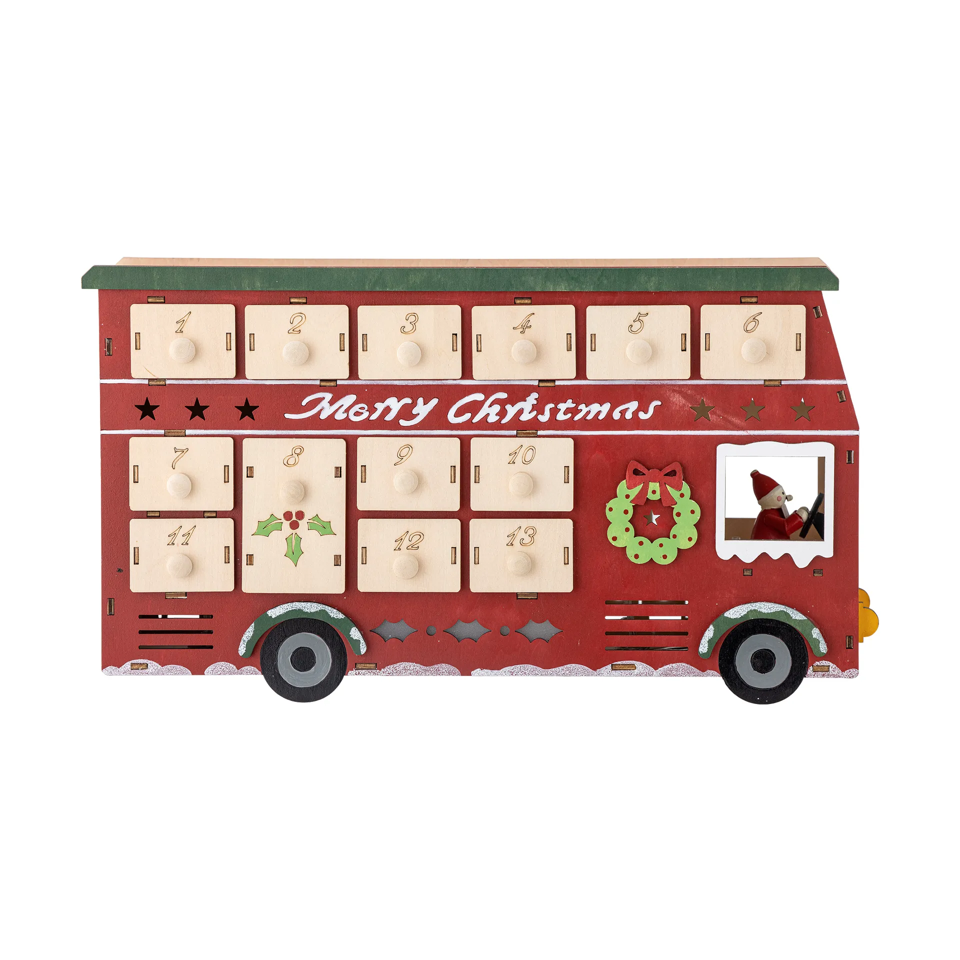 Edward Kalender mit Beleuchtung Bus, Rot Bloomingville