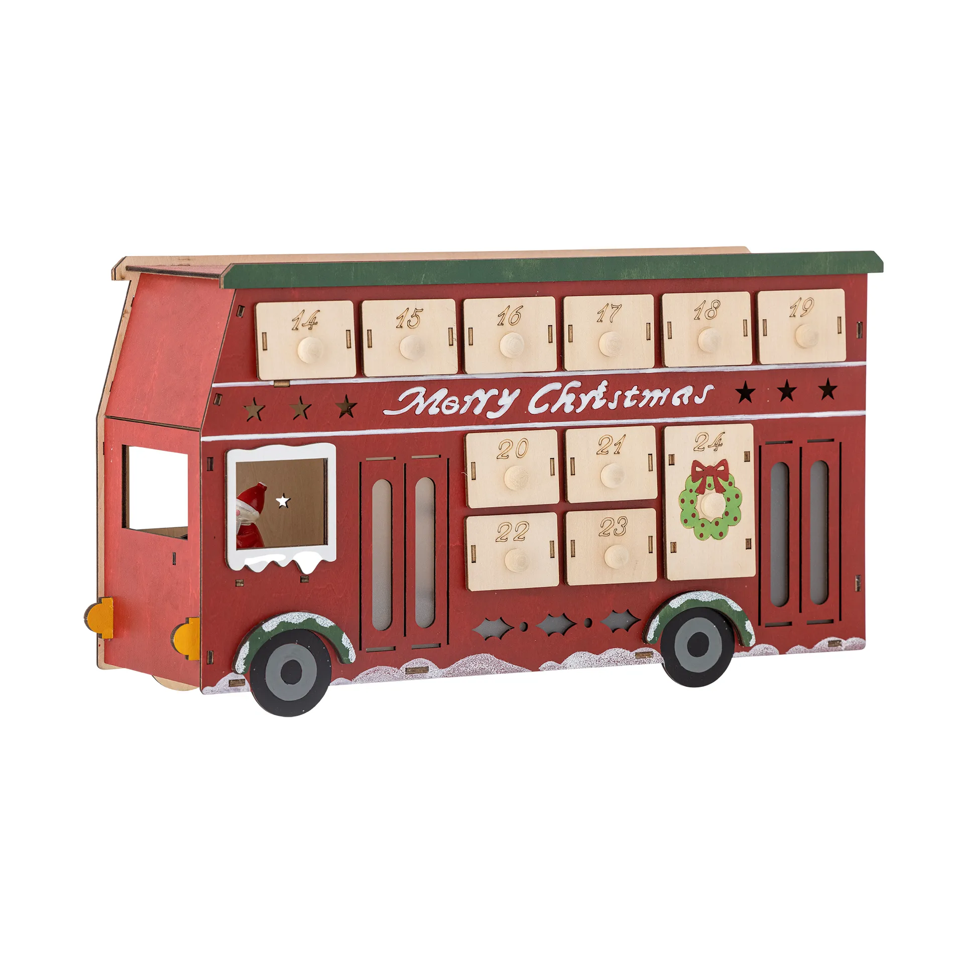 Edward Kalender mit Beleuchtung Bus, Rot Bloomingville