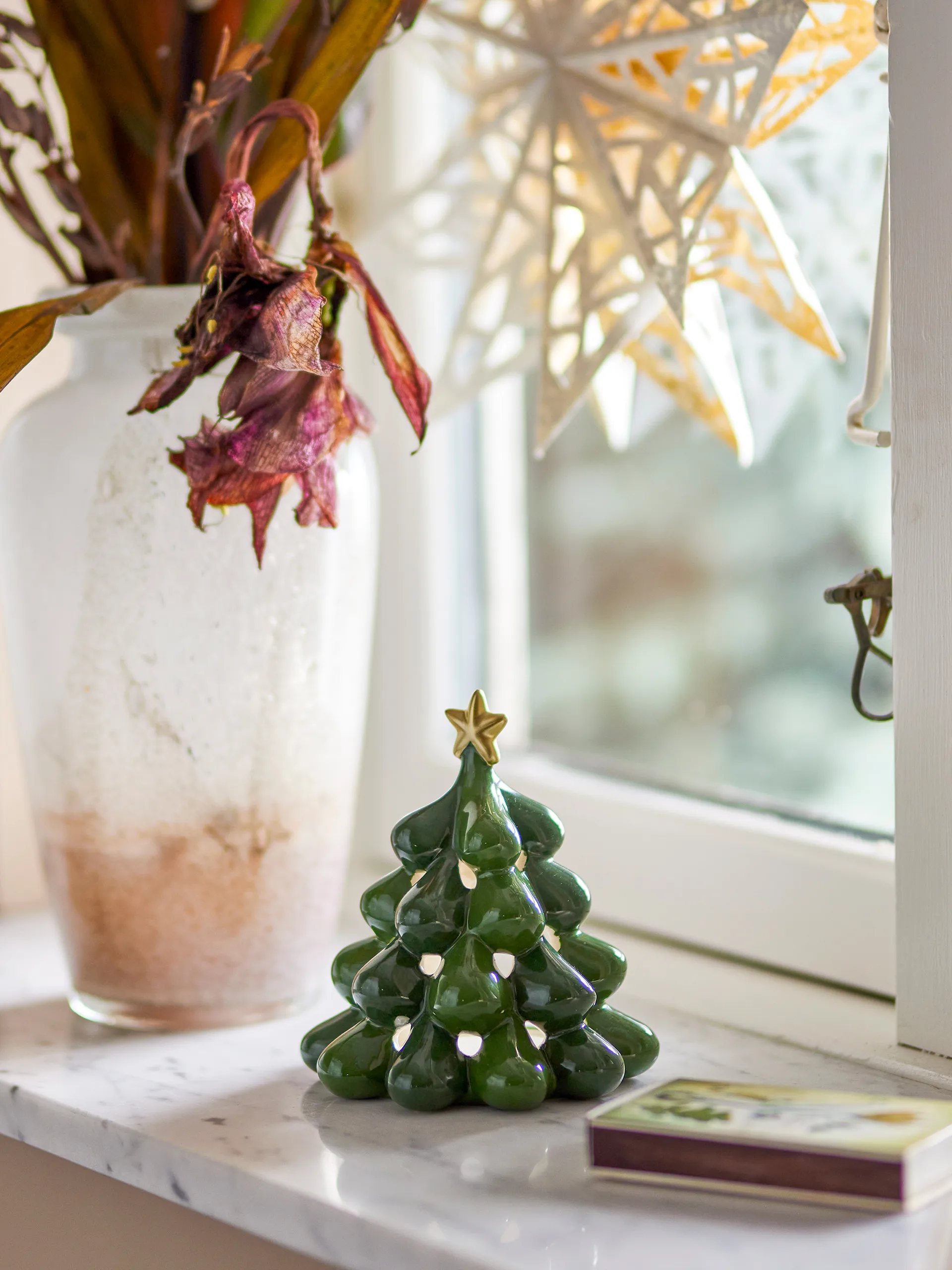 Elof Teelichthalter Weihnachtsbaum 13,5 cm, Grün Bloomingville