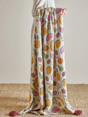 Fruitta Baumwollplaid 160x130 cm - Gelb - Bloomingville