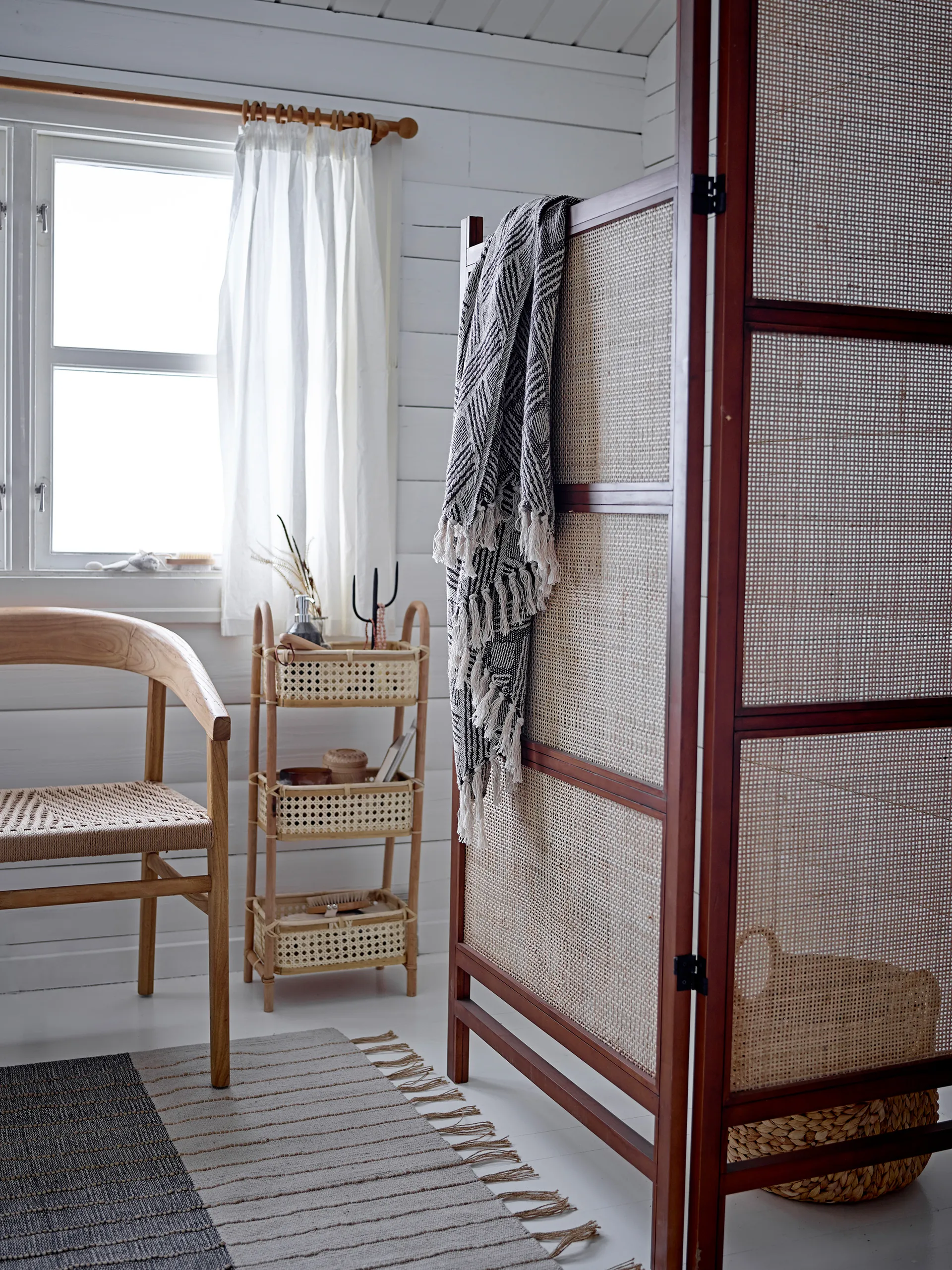 Ghina Baumwolldecke 130 x 160cm, Natur Bloomingville