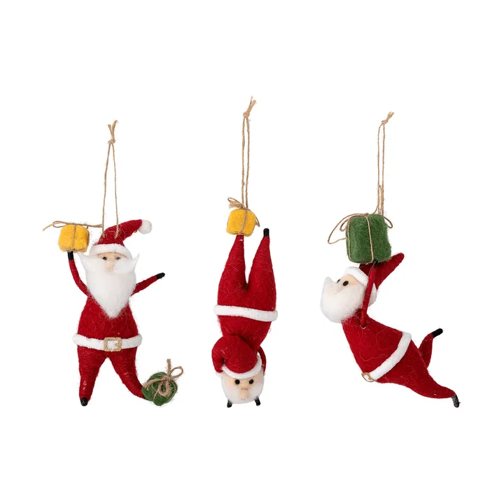 Giles Weihnachtsanhänger - Rot, 3-teilig, 17 cm - Bloomingville
