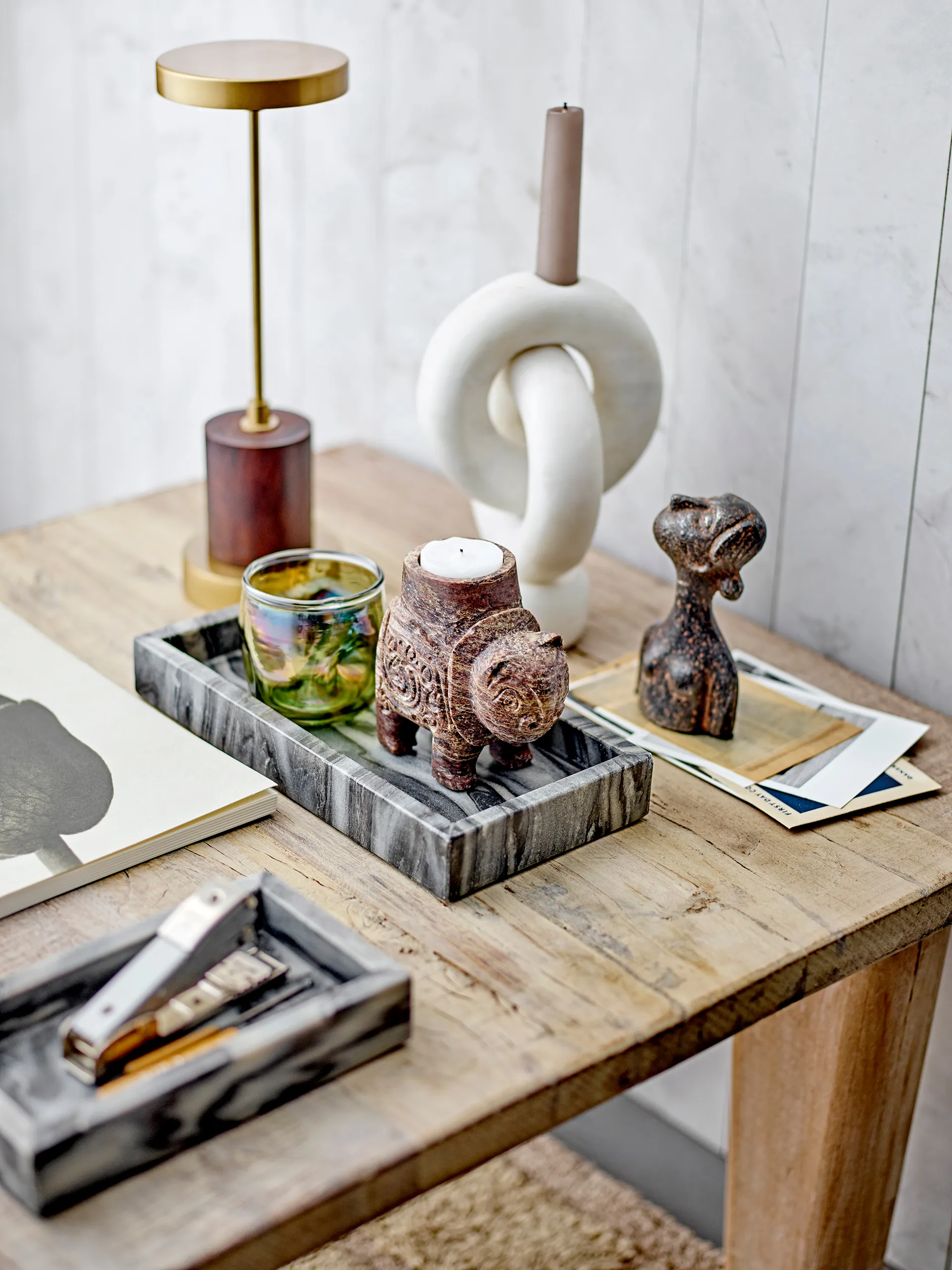 Goa Kerzenständer 20 cm, White marble Bloomingville