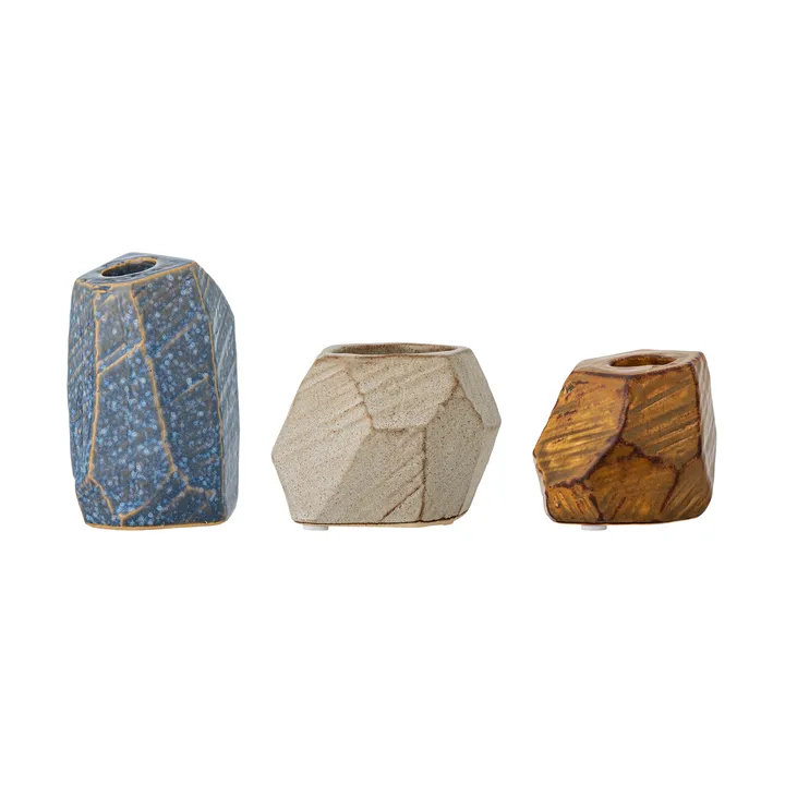 Kimber Votiv- & Windlicht 3-teilig - Blau - Bloomingville