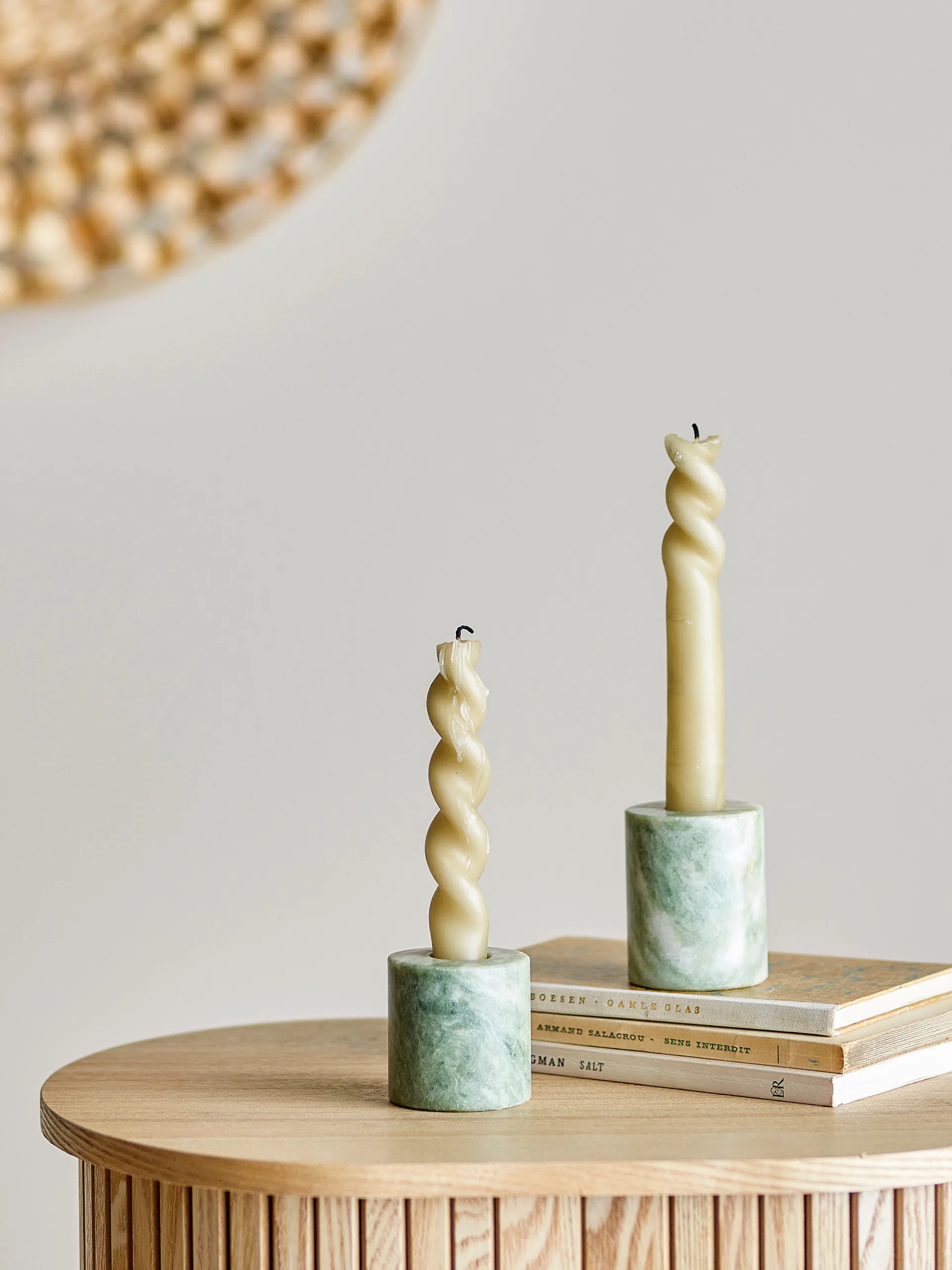 Kokoro Kerzenhalter 2-teilig, Grün marmor Bloomingville