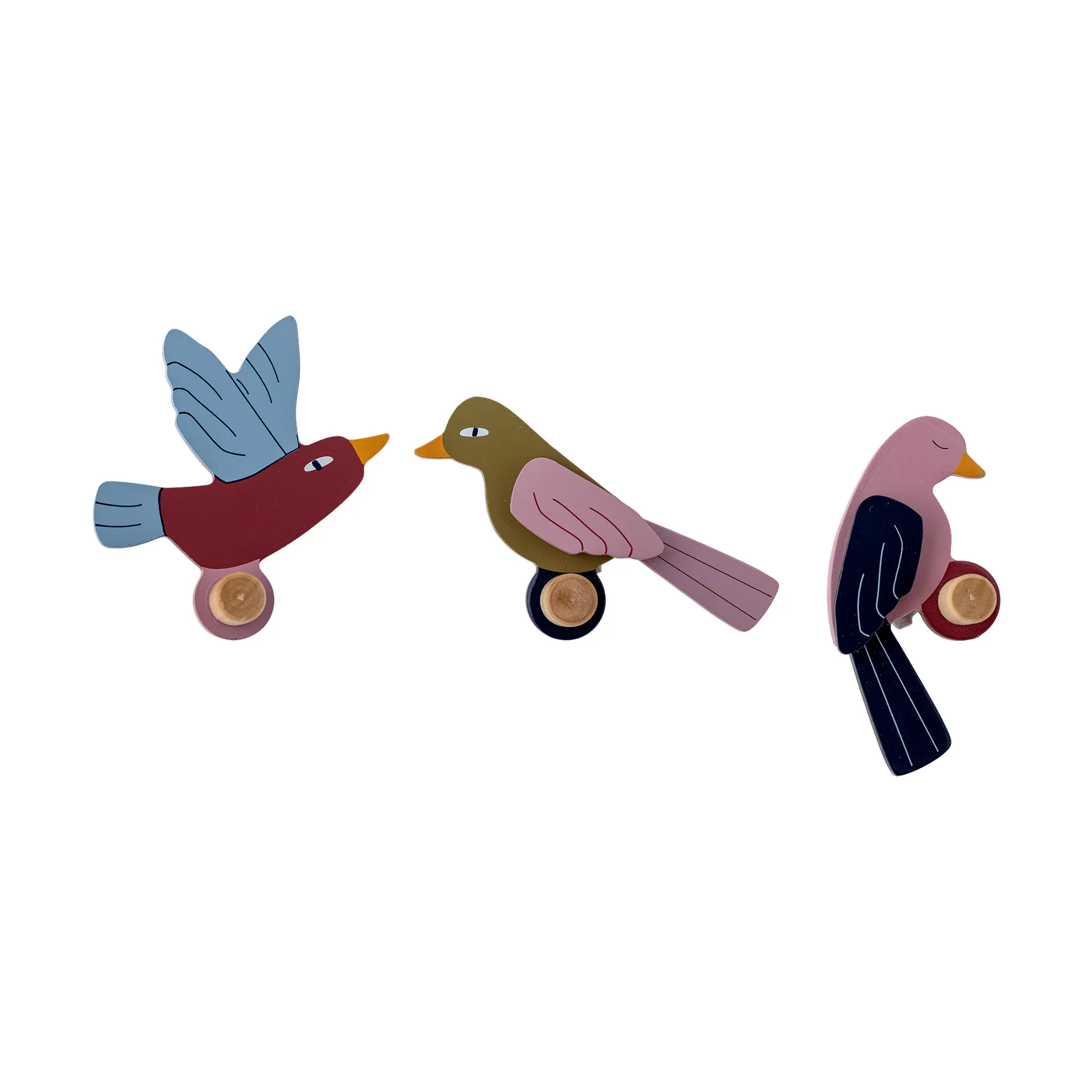 Lewi Haken 3 Teile, Vögel, Blau-Rosa Bloomingville