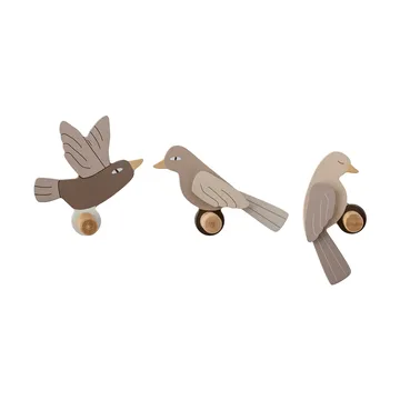 Lewi Haken 3 Teile - Vögel, Braun - Bloomingville