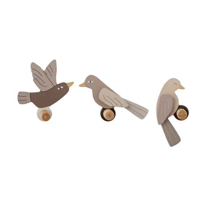Lewi Haken 3 Teile - Vögel, Braun - Bloomingville