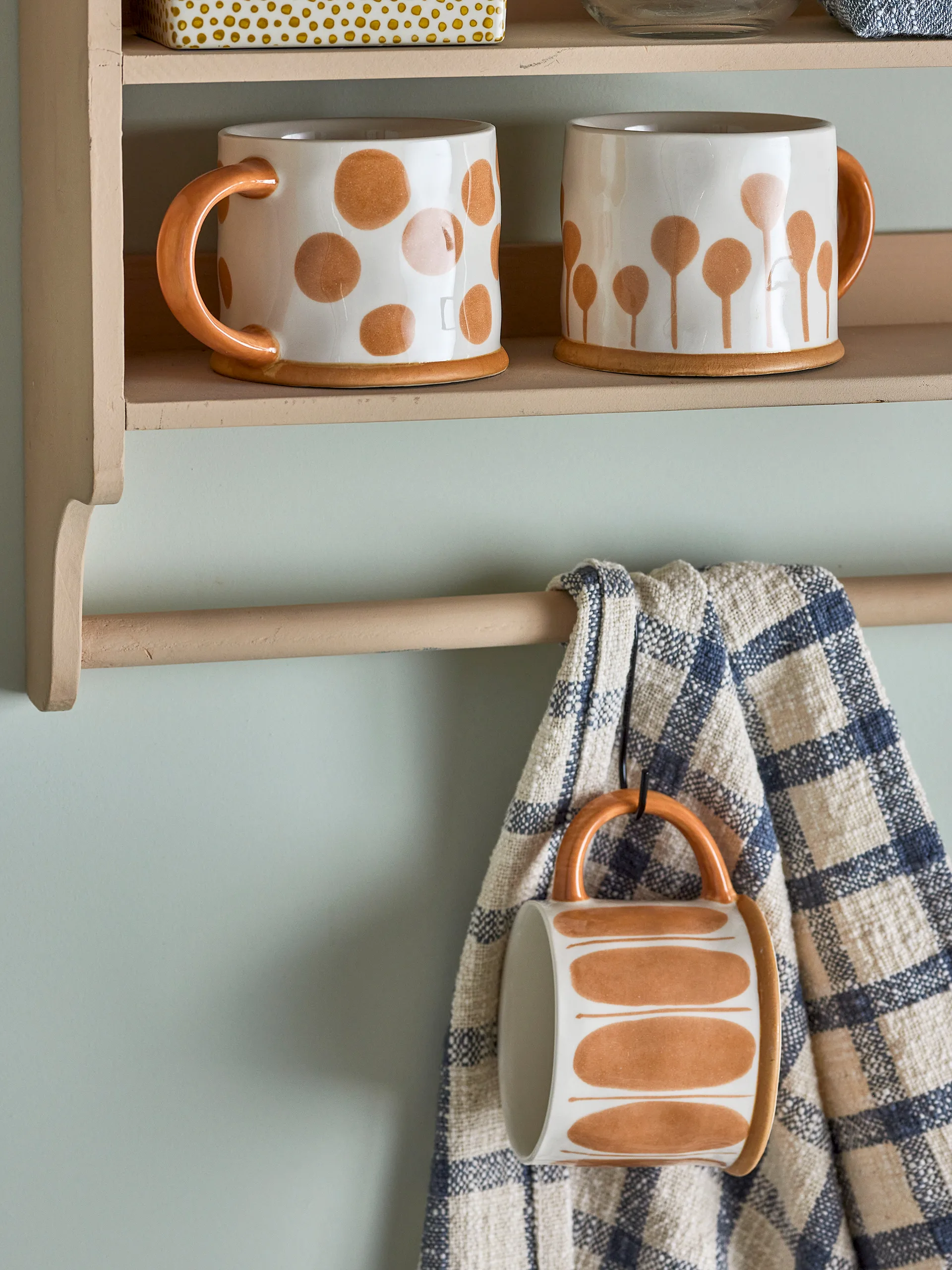 Linora Tasse 45 cl 3er-Pack, Weiß-Braun Bloomingville