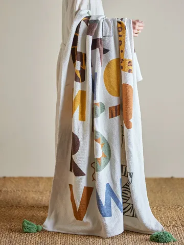 Memmo Baumwollplaid 160x130 cm - Natur - Bloomingville