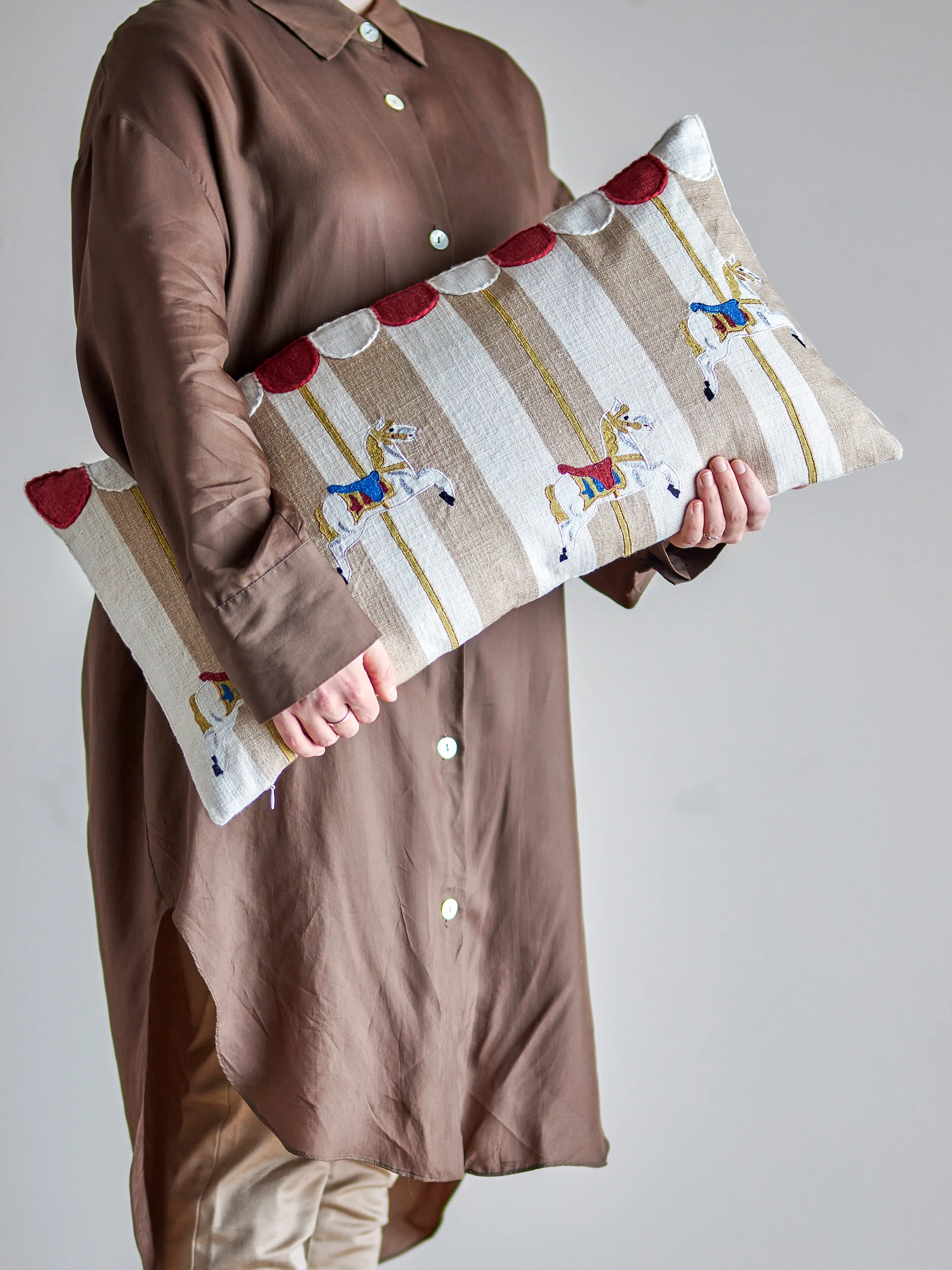 Merry-go-round Kissen 30x60 cm, Natur Bloomingville