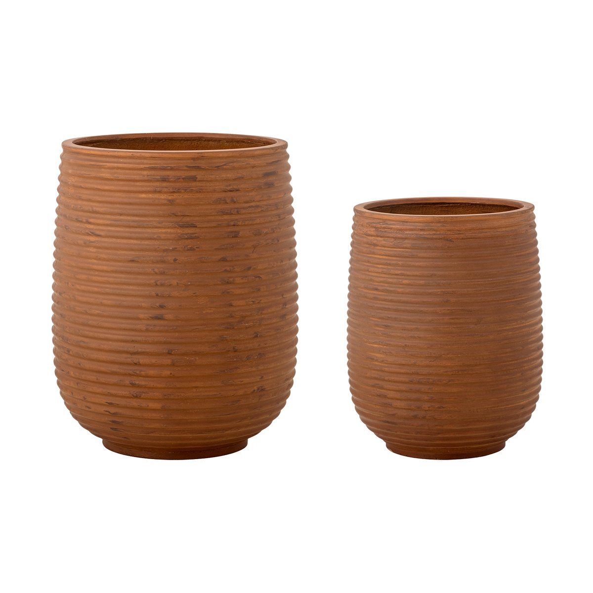 Bloomingville Mesola Blumentopf 2-teilig Braun | Skandinavisches Design | Blumentöpfe | Braun