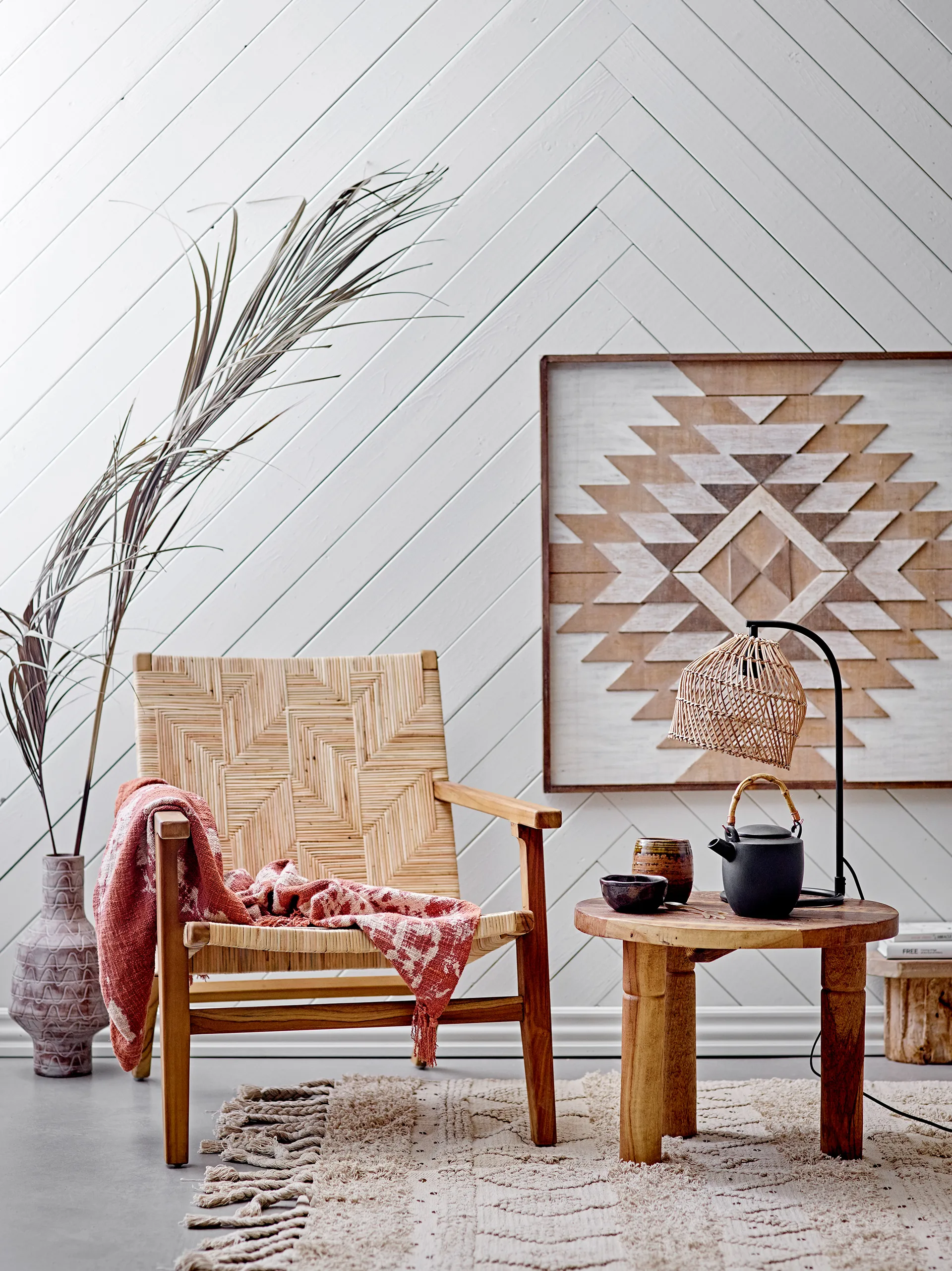 Mills Loungestuhl Rattan, Braun Bloomingville