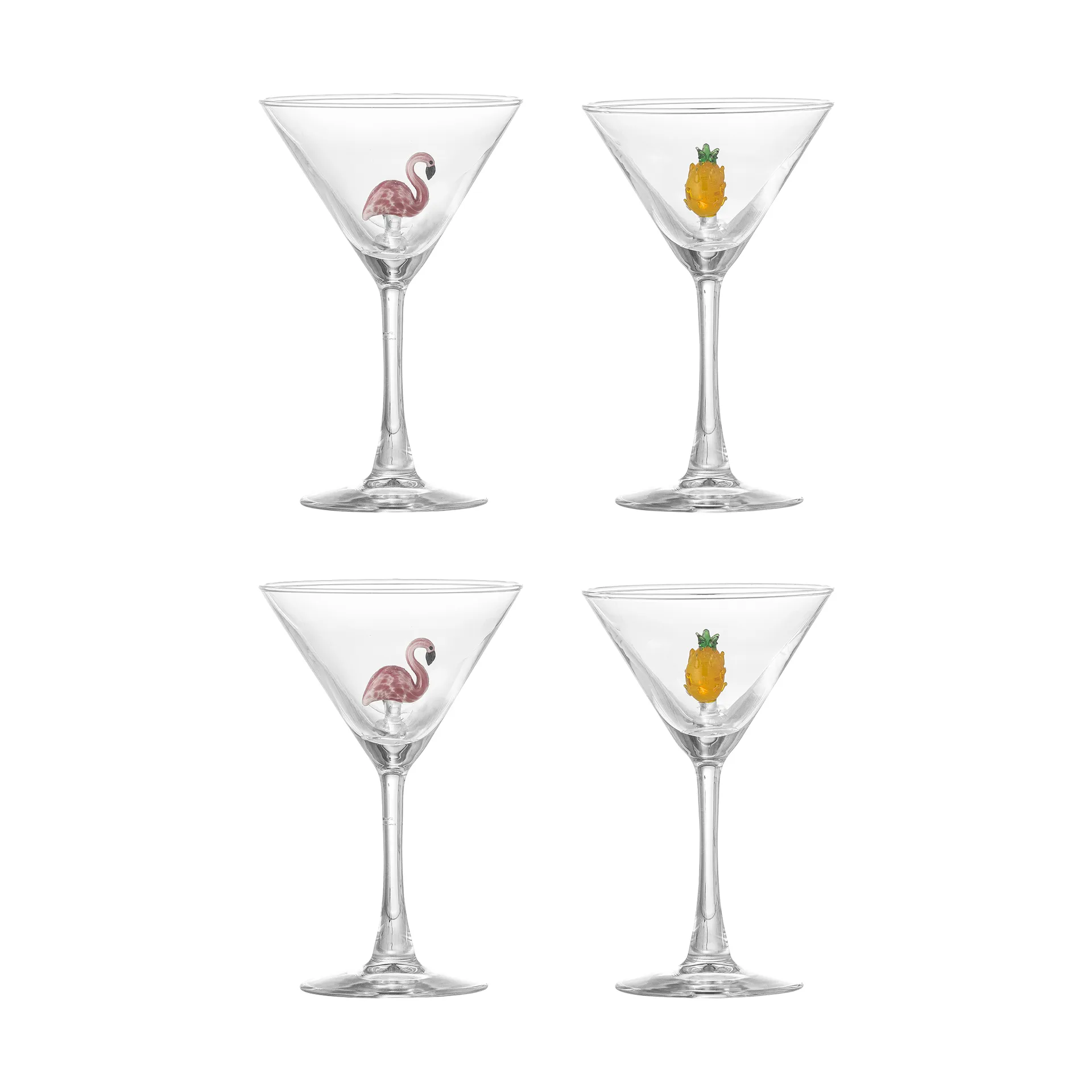 Misa Cocktailglas 17 cl 4-teilig, Clear-flamingo, clear-pineapple Bloomingville