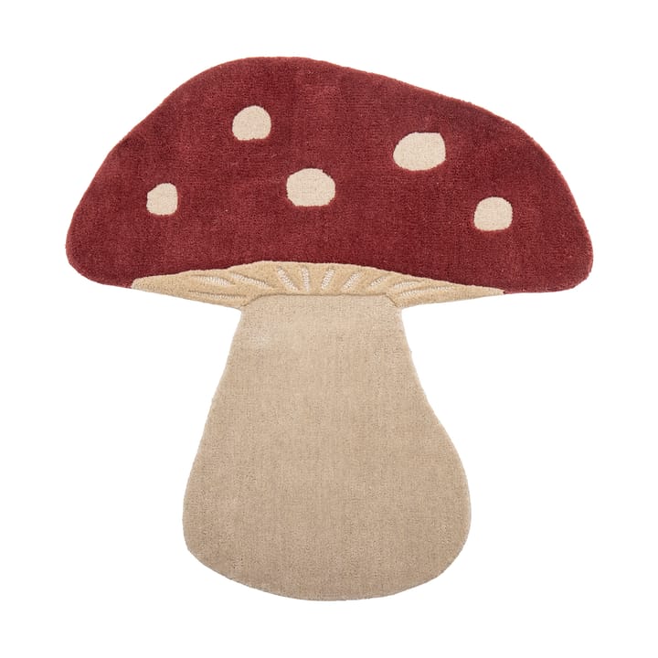 Mushroom Wollteppich 85x90cm - Rot -weiß - Bloomingville