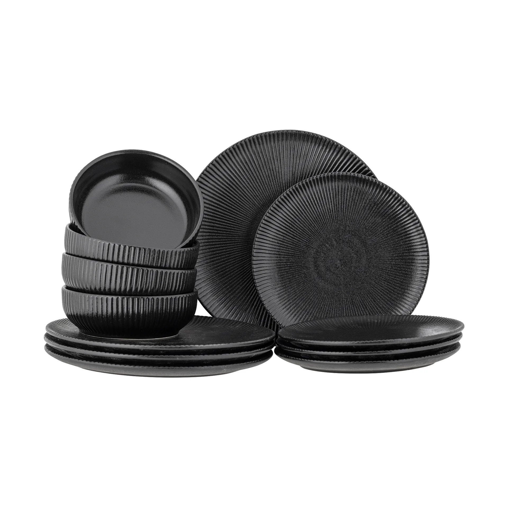 Neri servisset 12 Teile, Schwarz Bloomingville