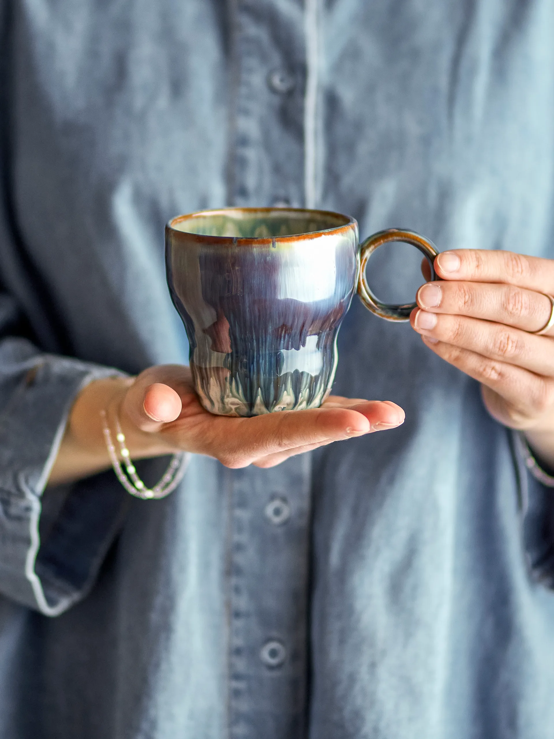 Nigel Tasse 4‑teilig, Blau Bloomingville