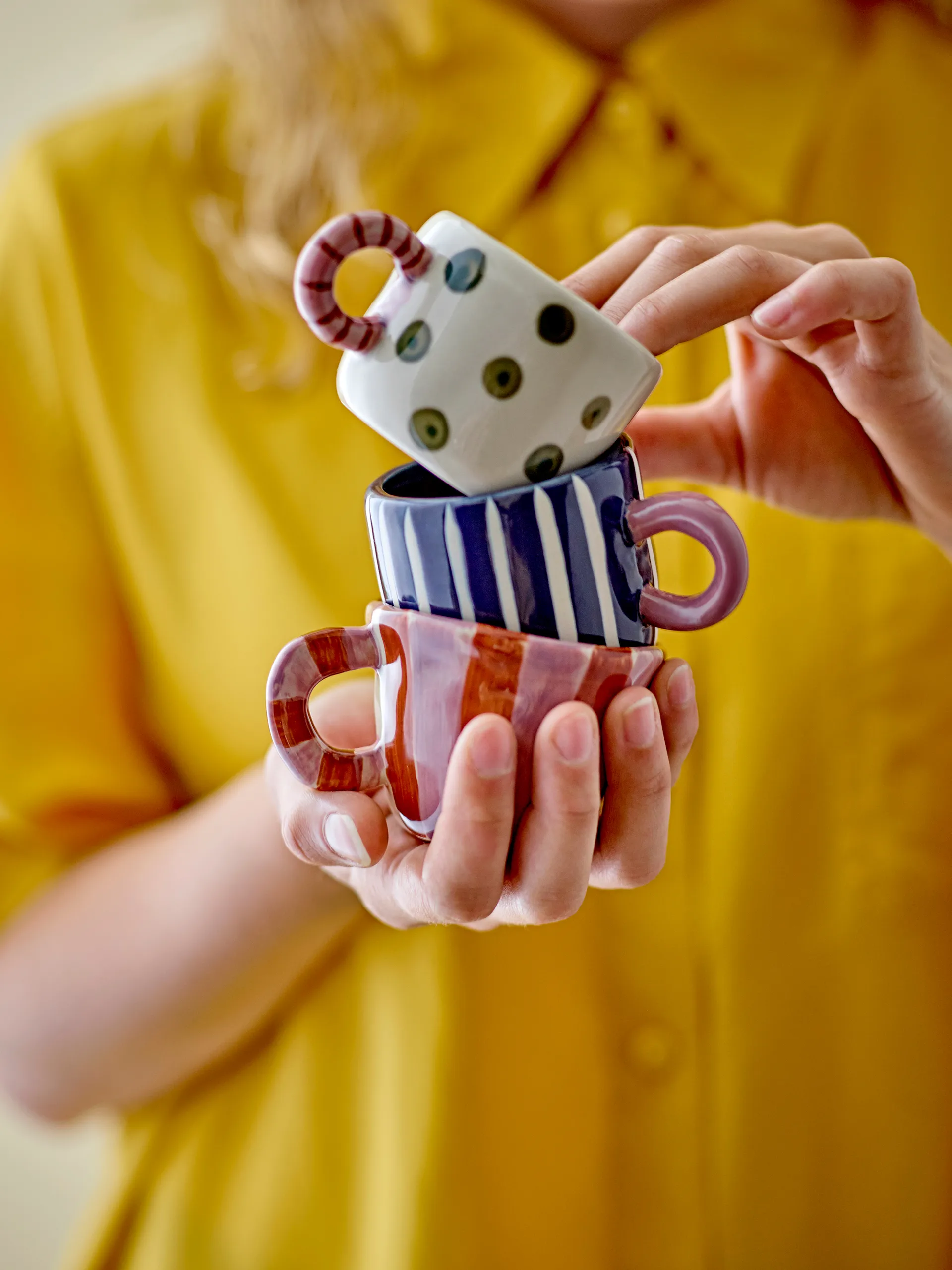 Nini Tasse 11,5 cl, Blau-gestreift Bloomingville