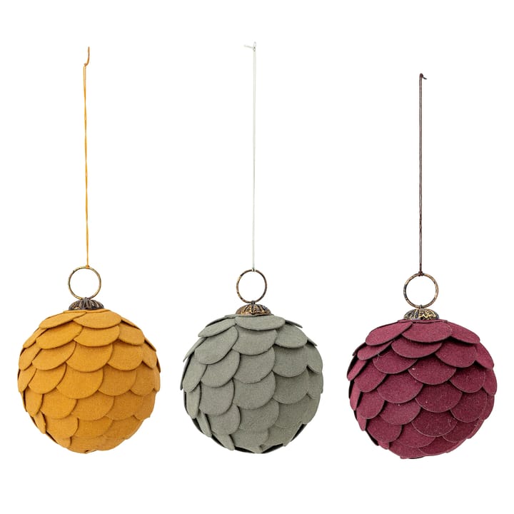 Pau Weihnachtskugel Ø7,5cm 3 Teile, Multi Bloomingville