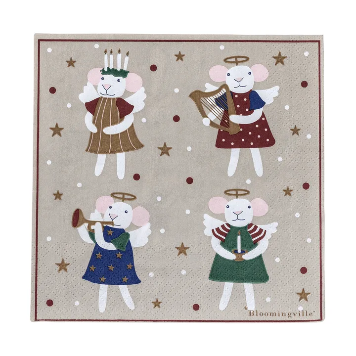 Peo Papierserviette - Multi, 33x33 cm - Bloomingville