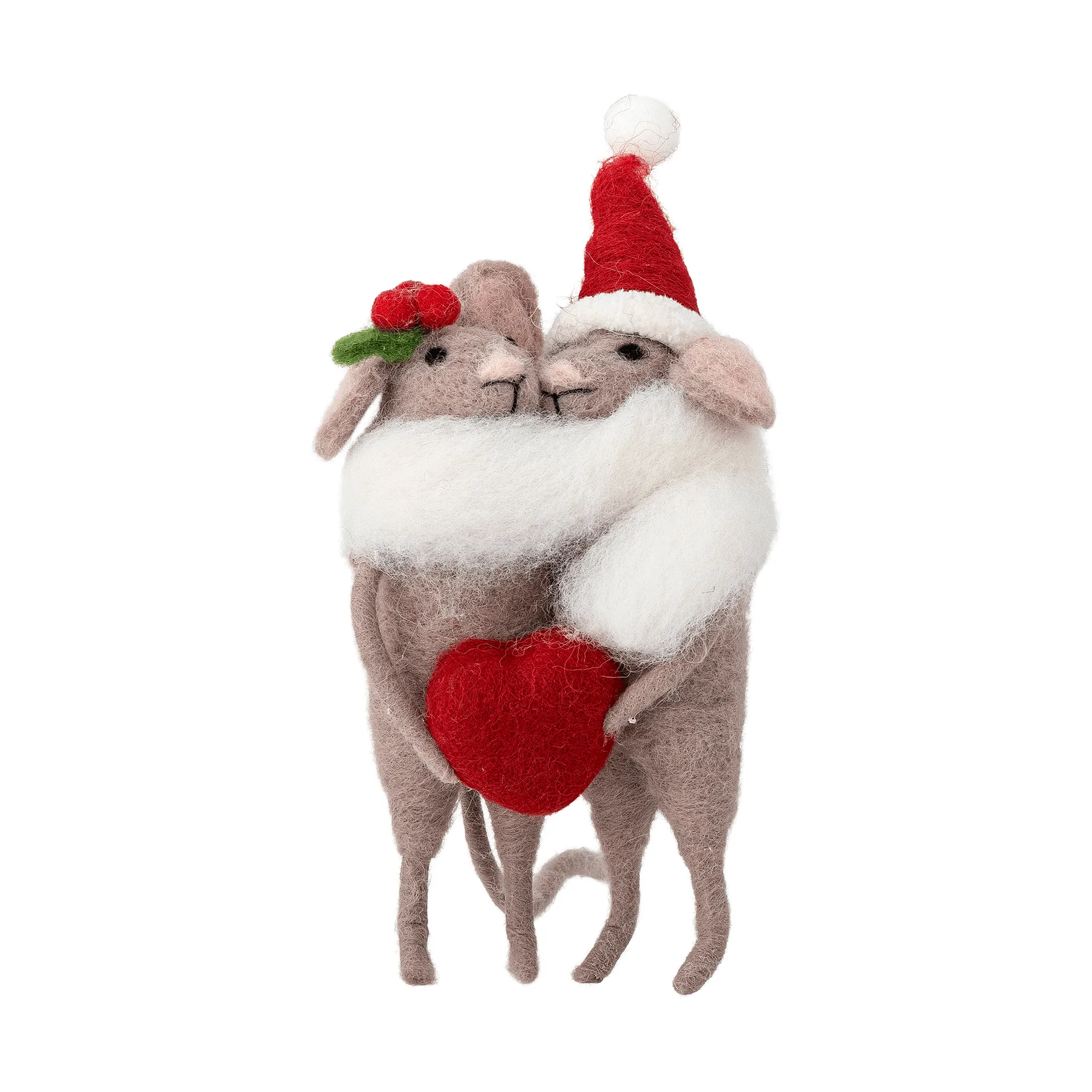 Peo Weihnachtsbaumanhänger Wolle 2 Teile, Braun-Rot, 17 cm Bloomingville
