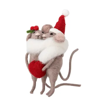 Peo Weihnachtsbaumanhänger Wolle 2 Teile - Braun-Rot, 17 cm - Bloomingville